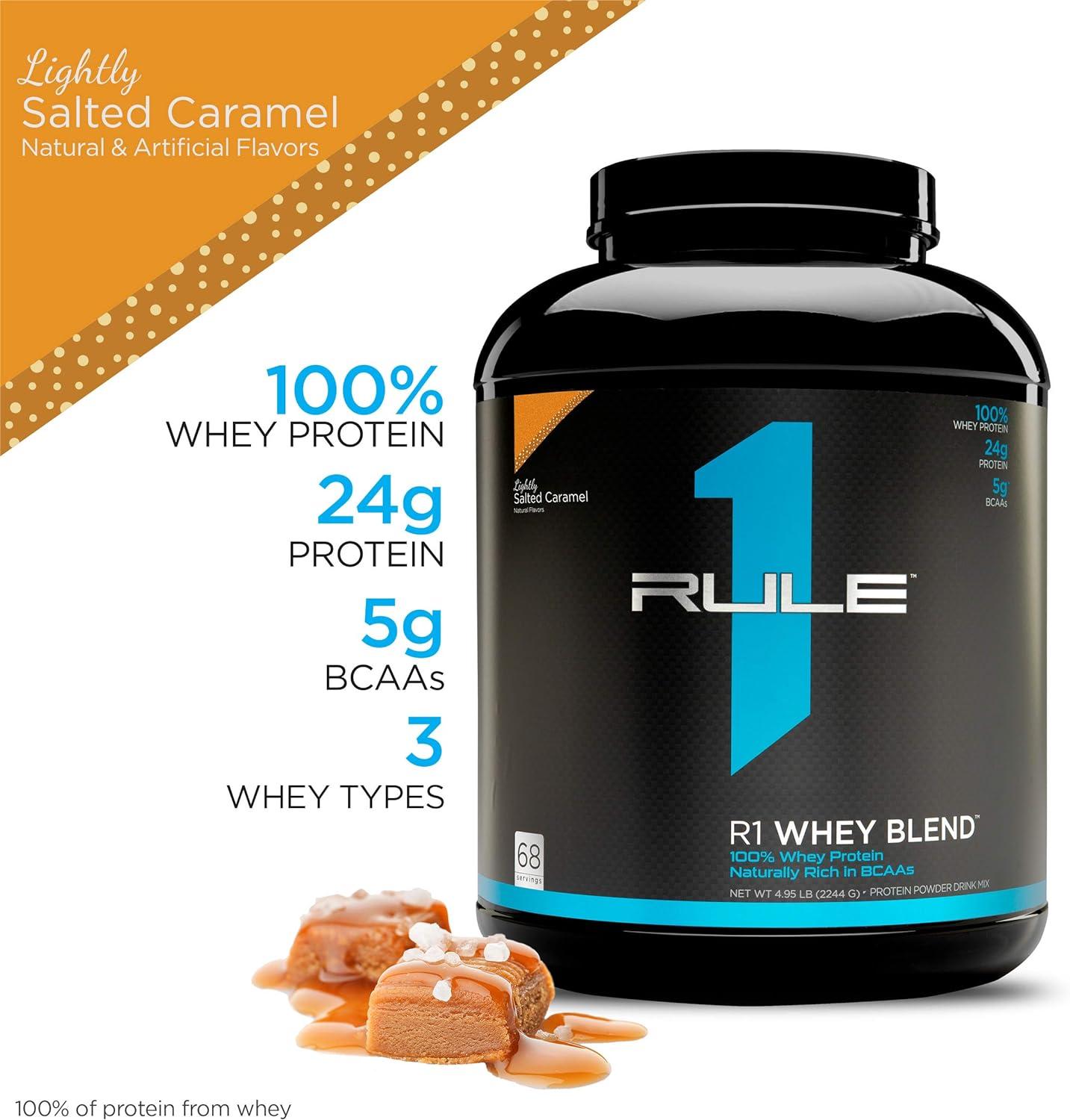 Rule 1 Proteins R1 Whey Blend - 5lbs Lightly Salted Caramel | Premium ...