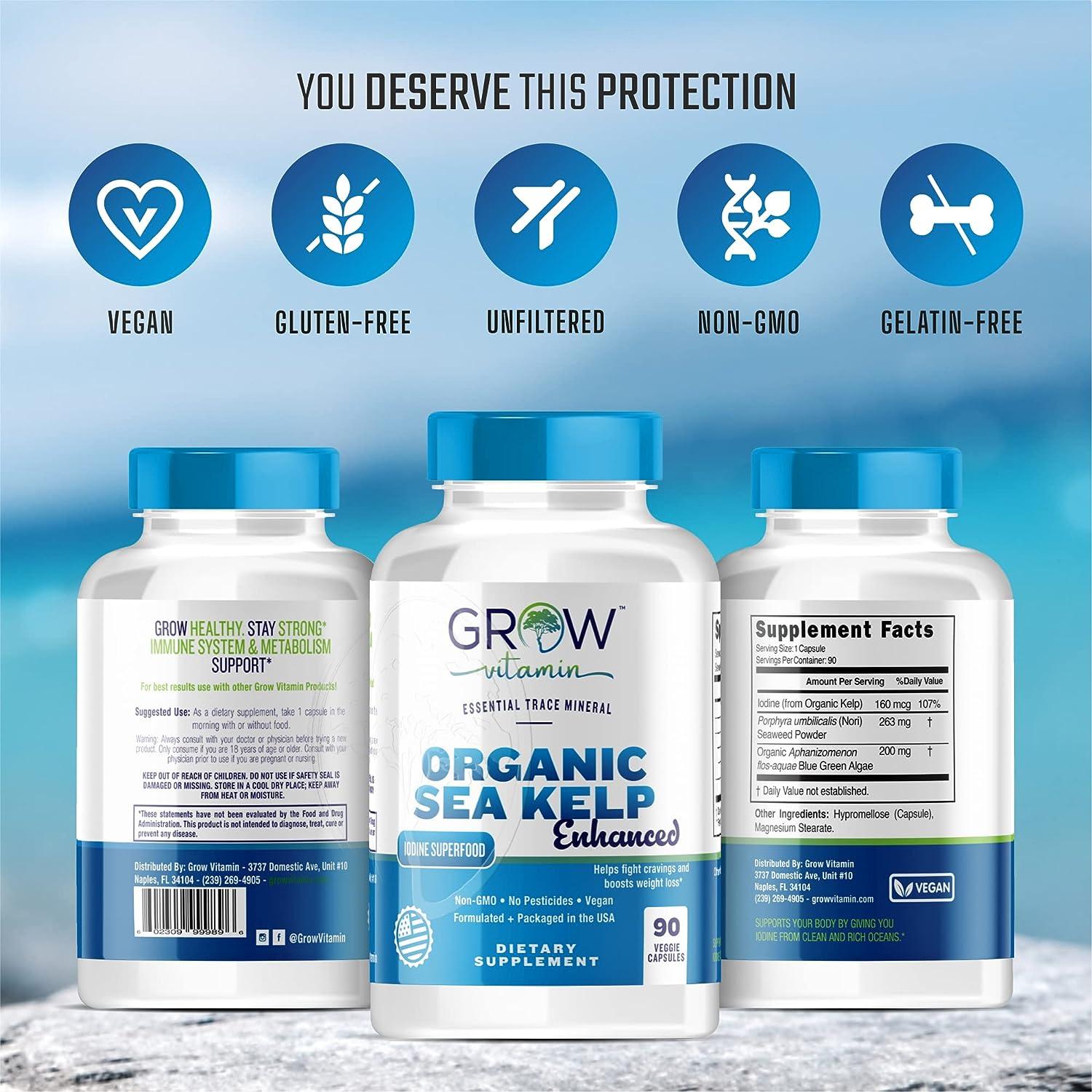 Organic Sea Kelp (Icelandic) Enhanced Pure Healthy Thyroid Support