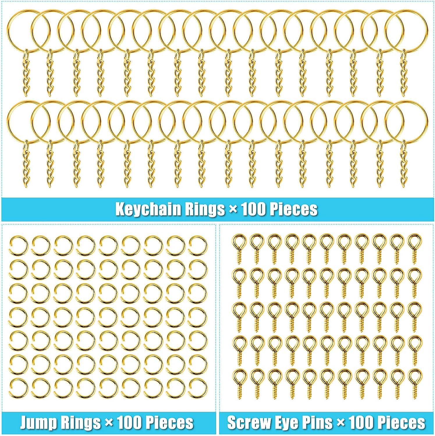Gold Keychain Rings for Craft Paxcoo 100pcs Keychain Hardware Kit Includes 50pcs Key Chain Hooks and 50pcs Key Rings Bulk Keychain Making Supplies
