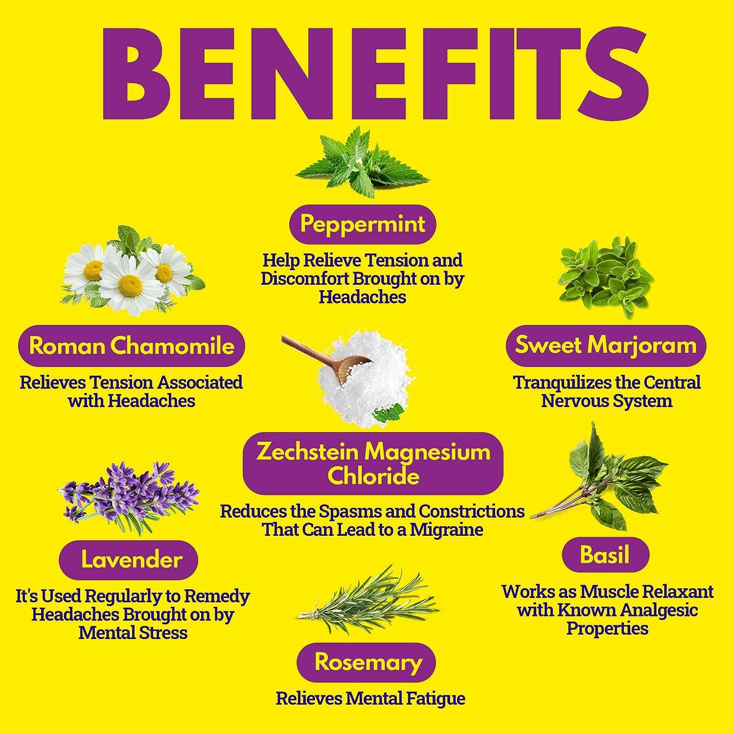 VAL Natural Migraine Relief Magnesium Spray with Relaxant Magnesium Oil