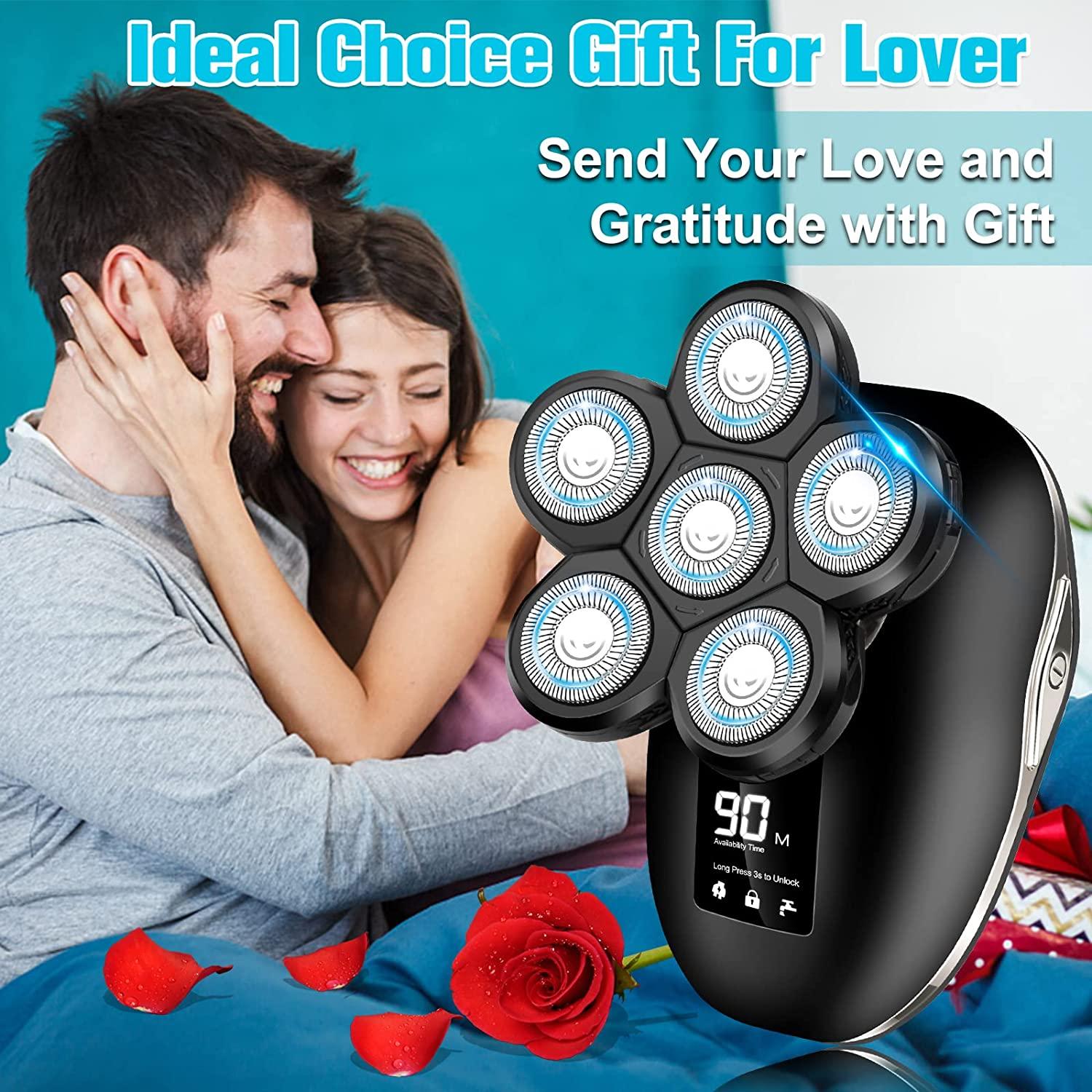 6in1 Electric Head Shaver for Bald Men Wet/Dry Waterproof Razor for