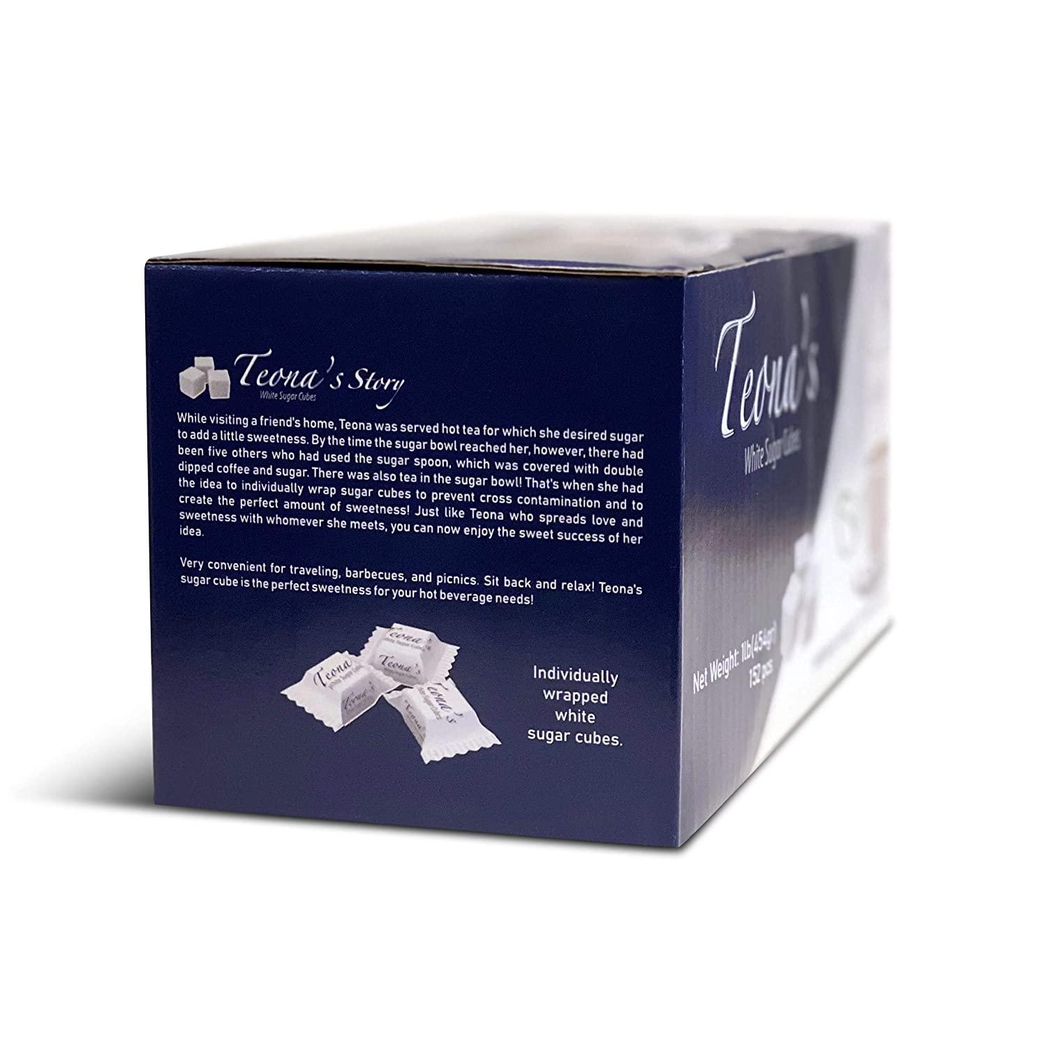 Teonas Individually Wrapped White Sugar Cubes (152 Cubes) 1lb Box