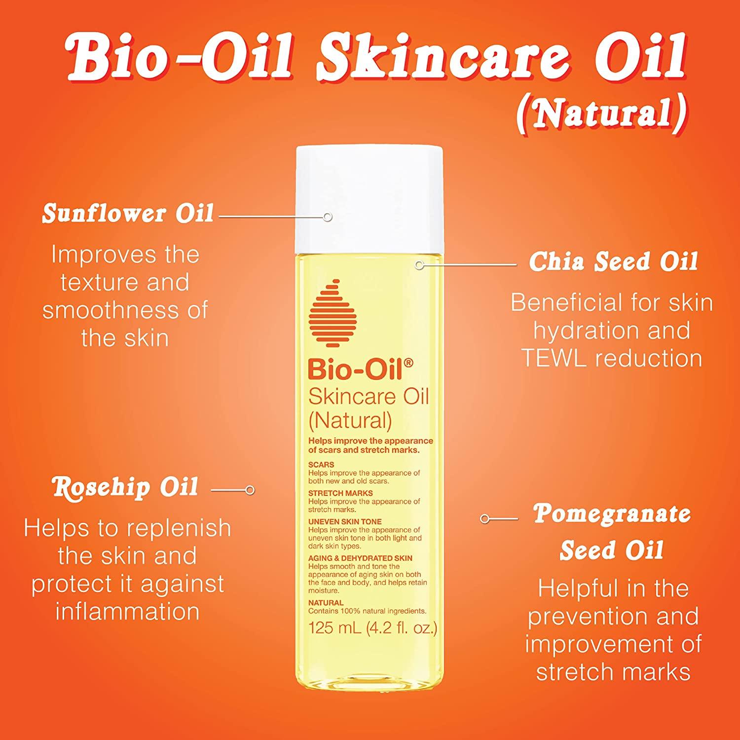 Bio-Oil Skincare Oil, Natural, Serum for Scars and Stretchmarks