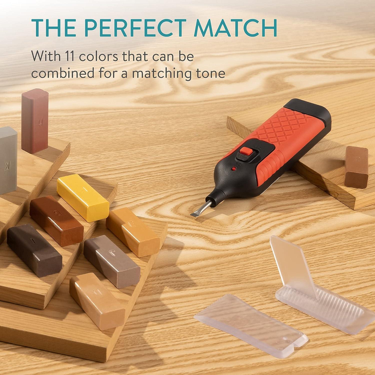 Navaris Wood Floor Repair Kit Wax Sticks and Melting Tool for