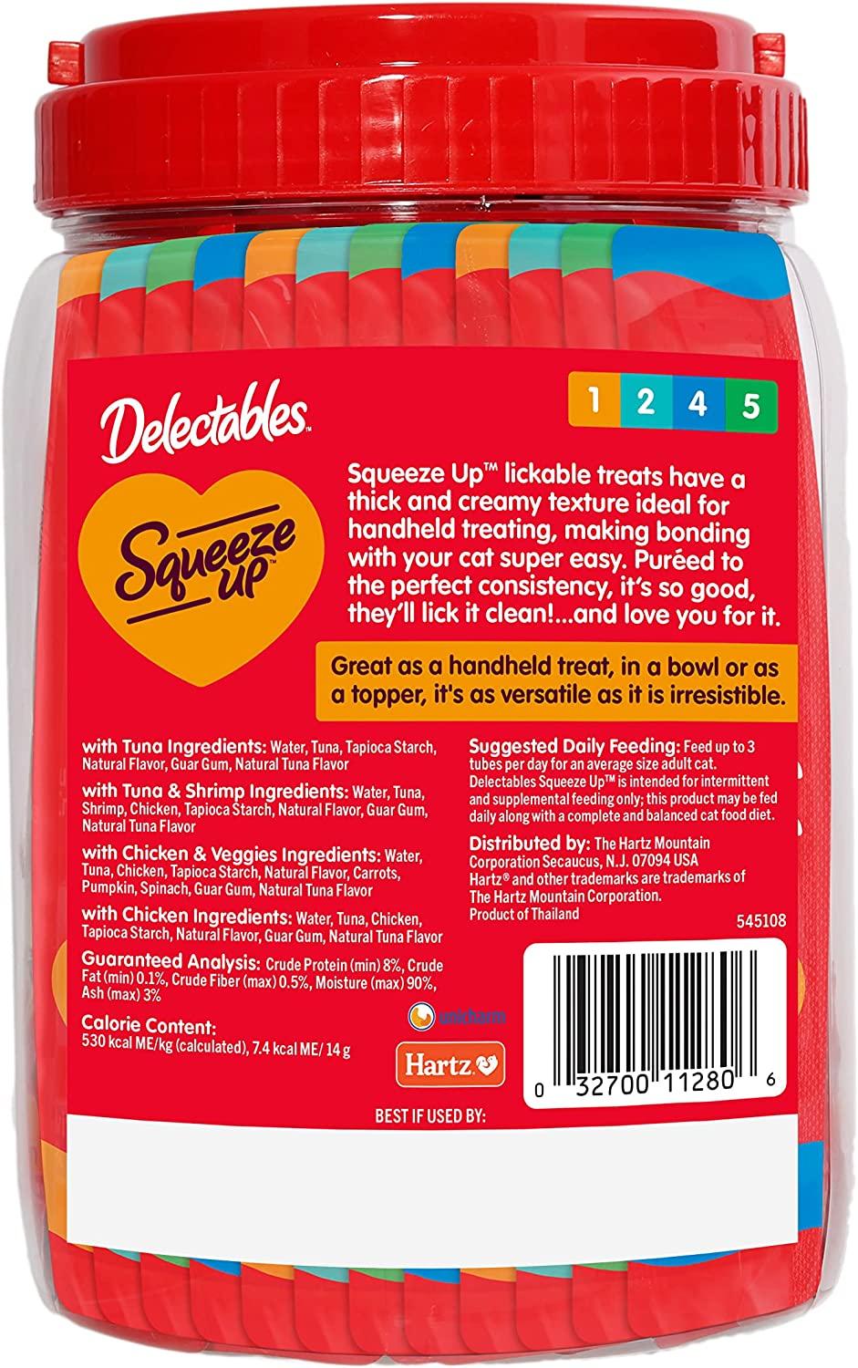 Hartz Delectables Squeeze Up Wet Cat Treats 48-Count Variety Pack