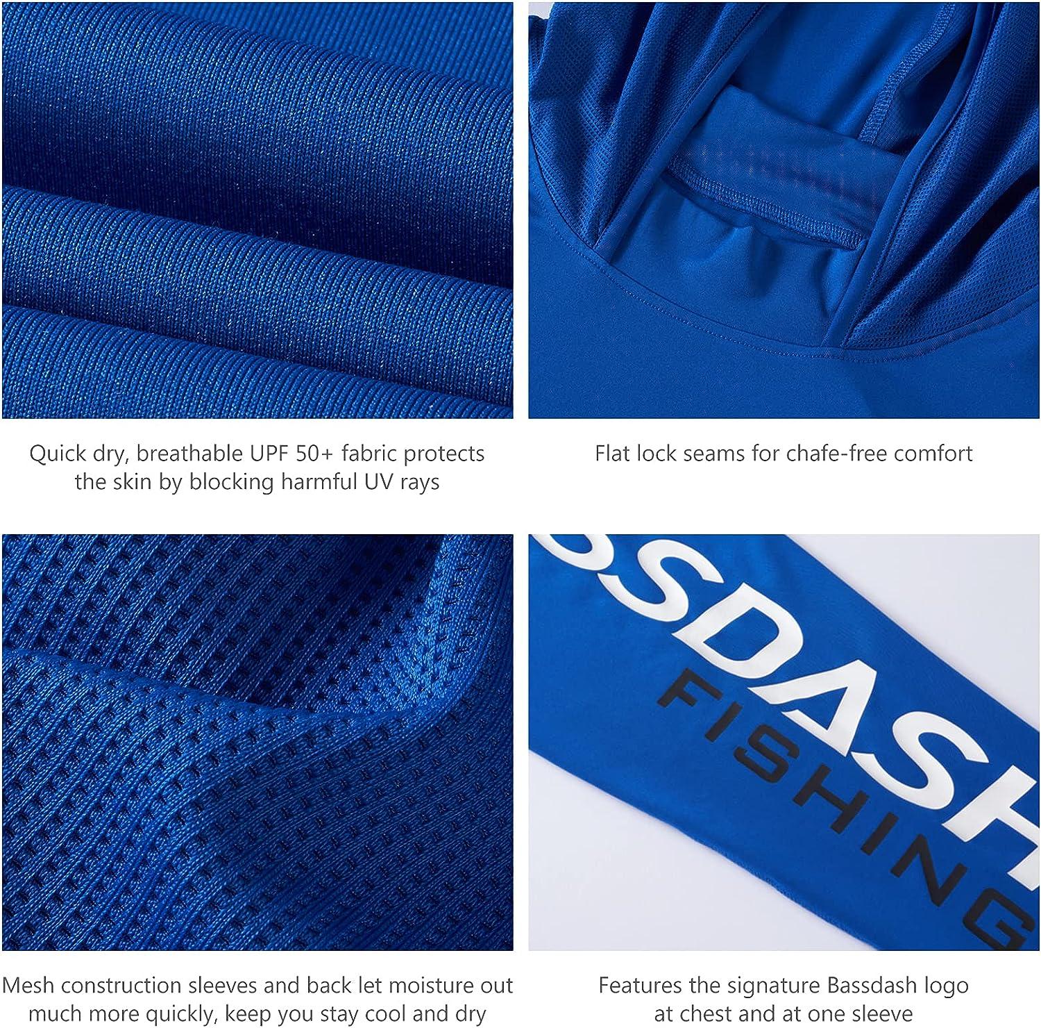 BASSDASH UPF 50+ Mens UV Sun Protection Long Sleeve Performance