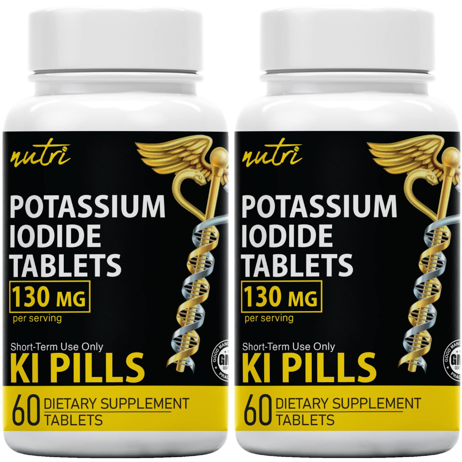 Potassium Iodide Radiation Tablets 130 mg (2 Pack) (120 Tablets) EXP