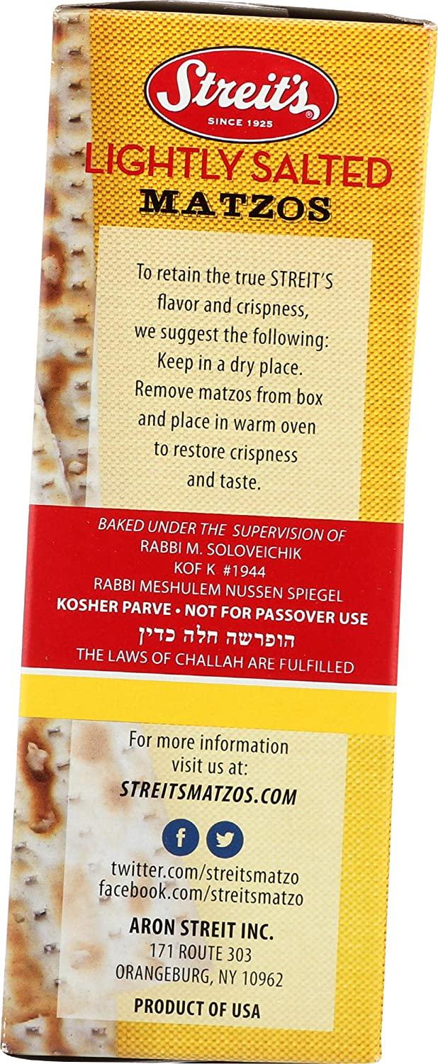 Streits Lightly Salted Matzo 11oz (3 Pack) Traditional Jewish