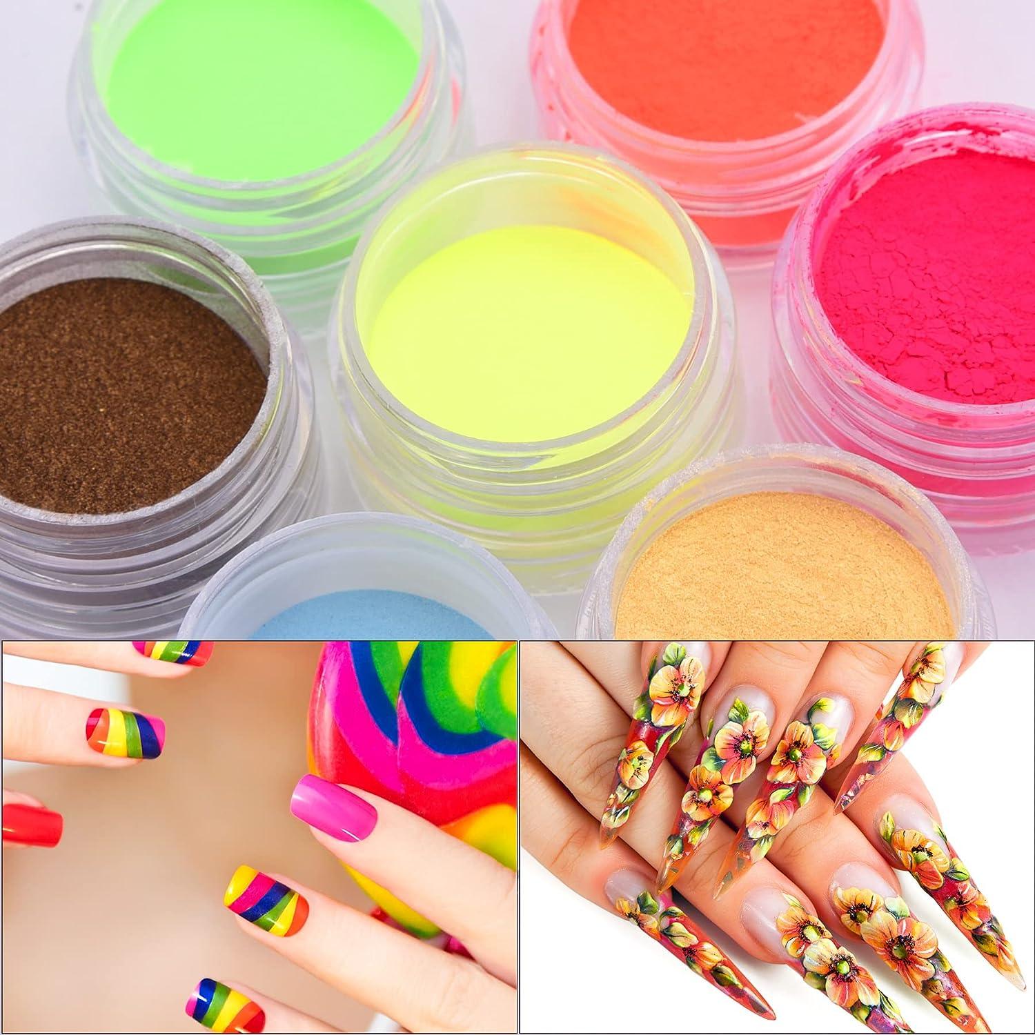 Duufin 66 Colors Nail Pigment Powder Nails Art Pearlescent Powder Colorful  Glitter Fluorescence Luminous Powder High-Gloss Halo Powder Pigments for  Nail Art Body and Crafts
