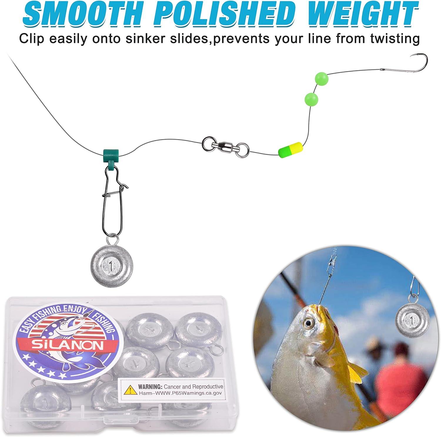 Disc Sinkers Fishing Weights Coin Sinkers Weights Saltwater Surf Fishing  Weights Catfishing Gear Tackle 8oz 6oz 5oz 4oz 3oz 2oz 1oz 1oz-10pack