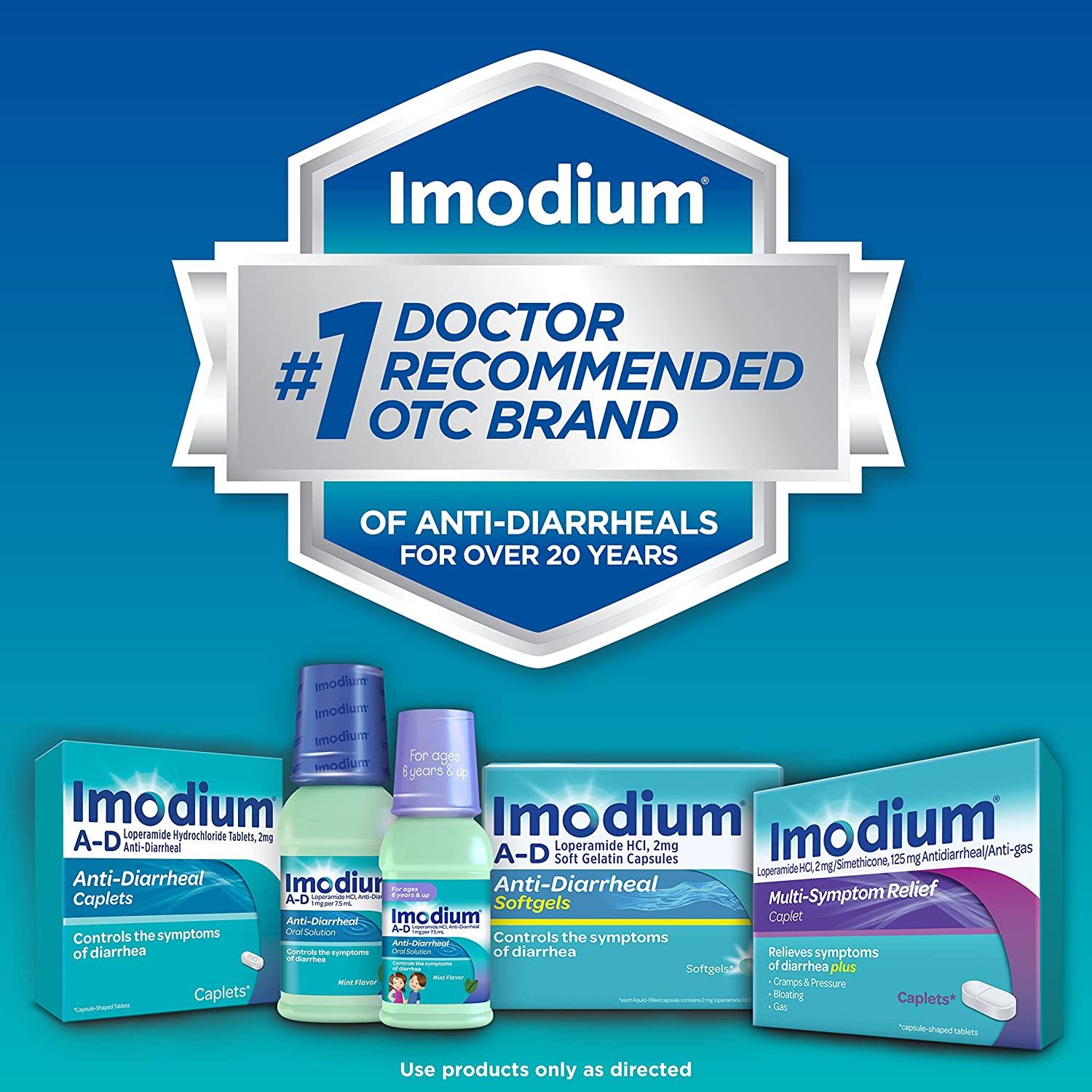Imodium MultiSymptom Relief Caplets with Loperamide Hydrochloride and