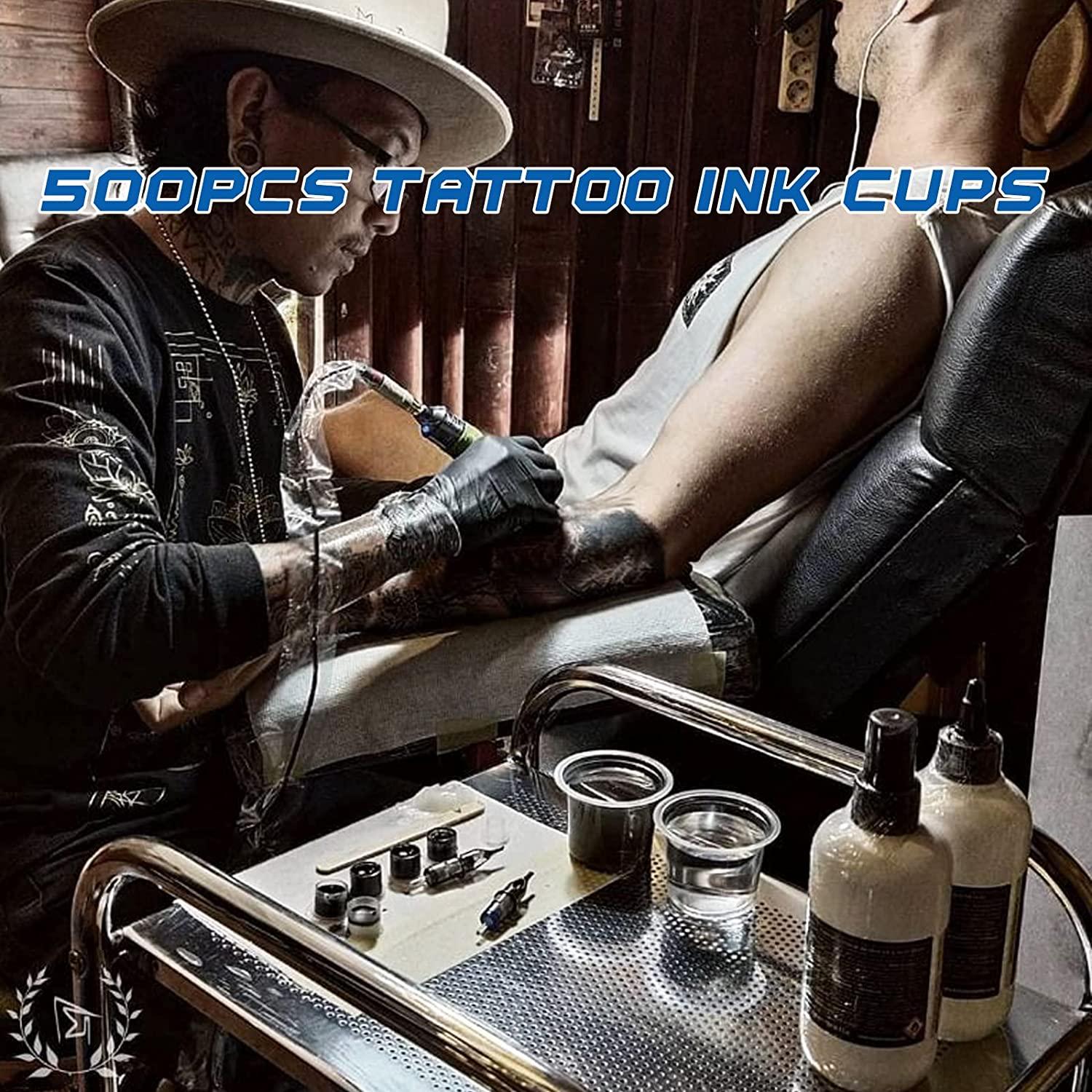LEAYOKA Tattoo Farbkappen 300 Stück - Mixed Size Einweg Pigment Cups Für Tattoo Tinte