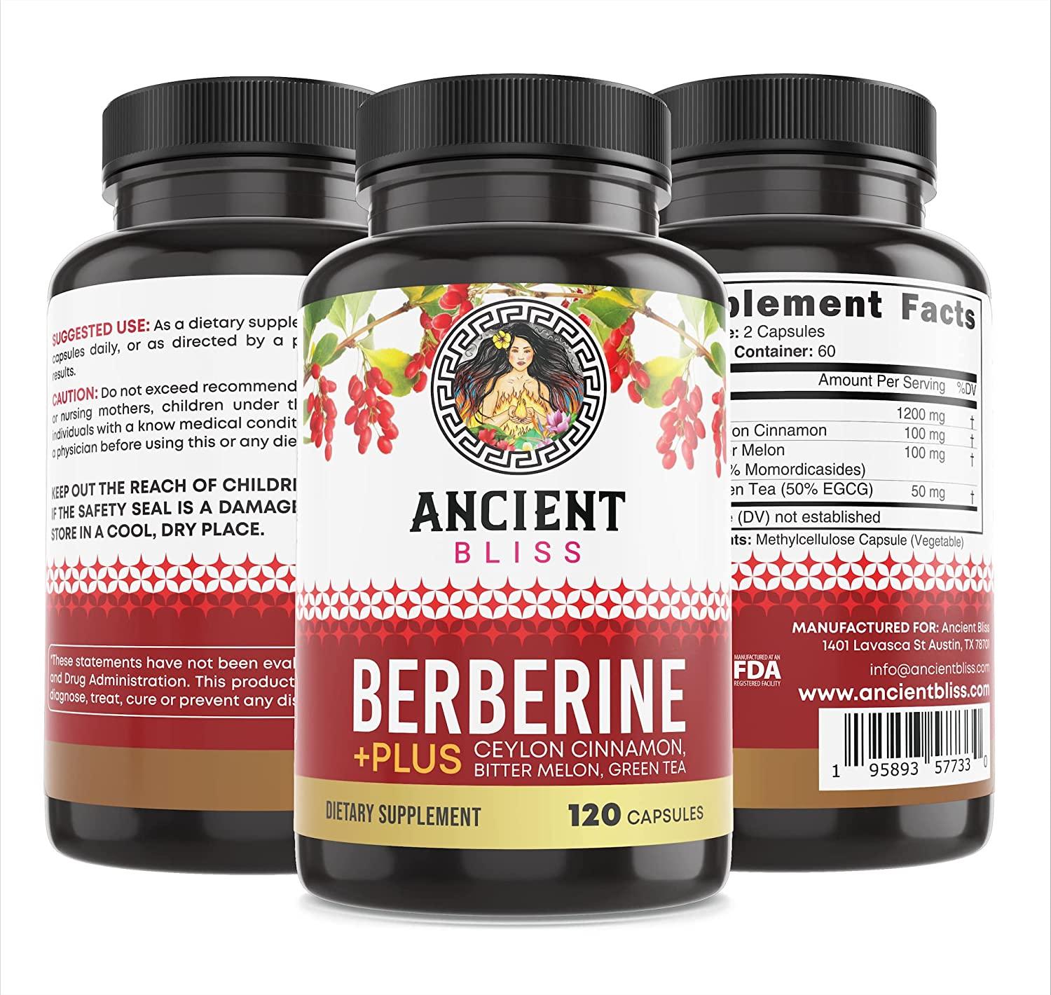 Berberine HCL 1200mg with Ceylon Cinnamon, Bitter Melon & Green Tea