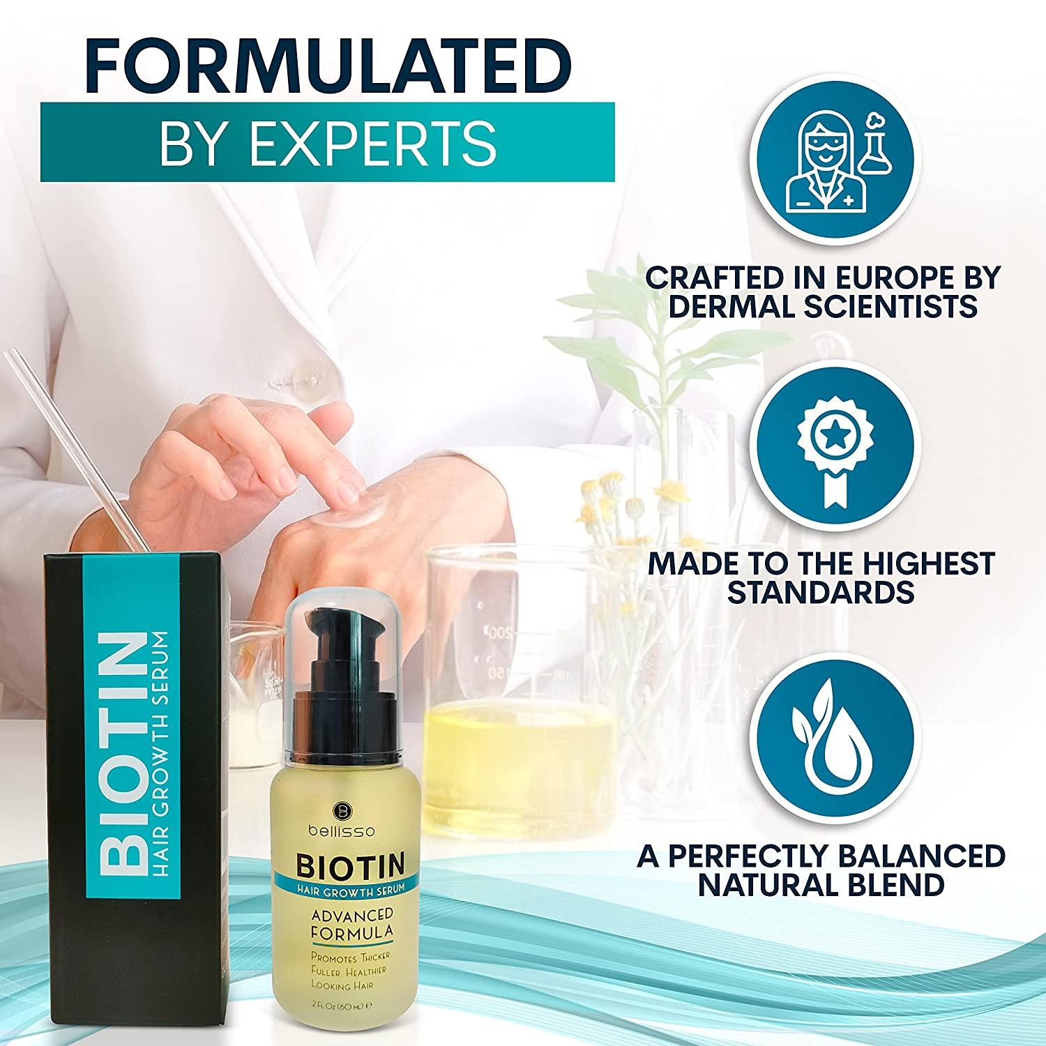 Biotin Serum for Hair Growth Natural Oil Treatment for Stronger, Thicker Hair Men and Women