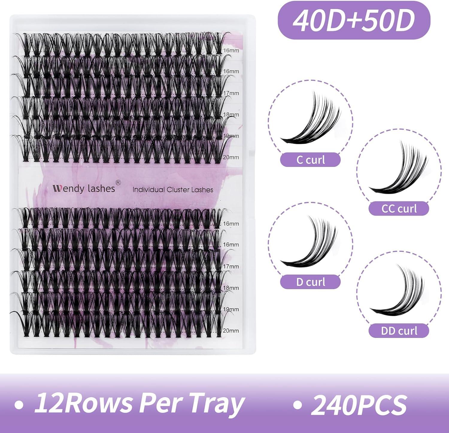 Individual Lashes 240PCS Cluster Lashes Extension C Curl 0.07mm