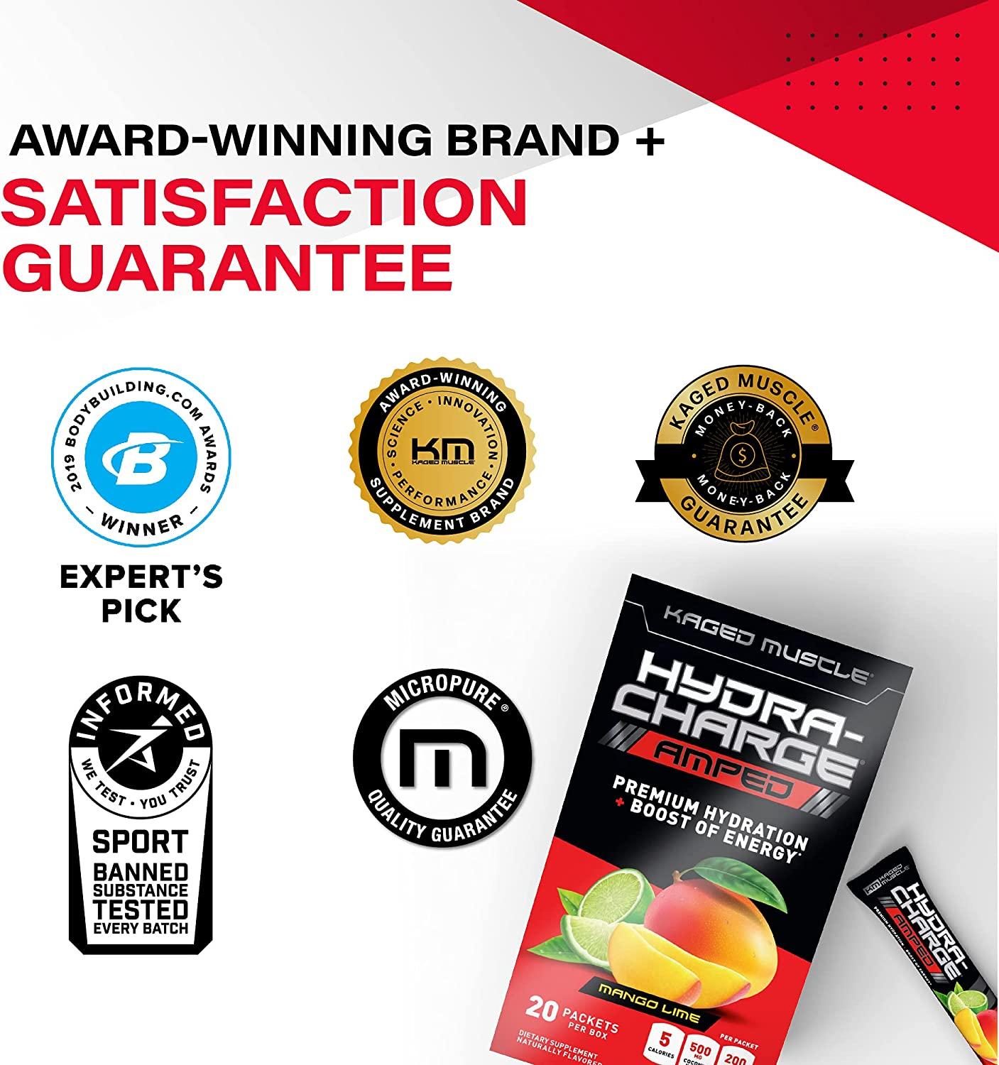 Electrolytes, Kaged Muscle HydraCharge Amped Electrolyte Powder Packet