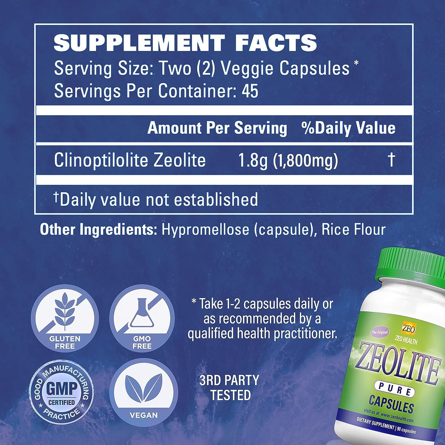 Zeolite Pure Capsules Zeolite Detox Extra Strength Pure Full Body