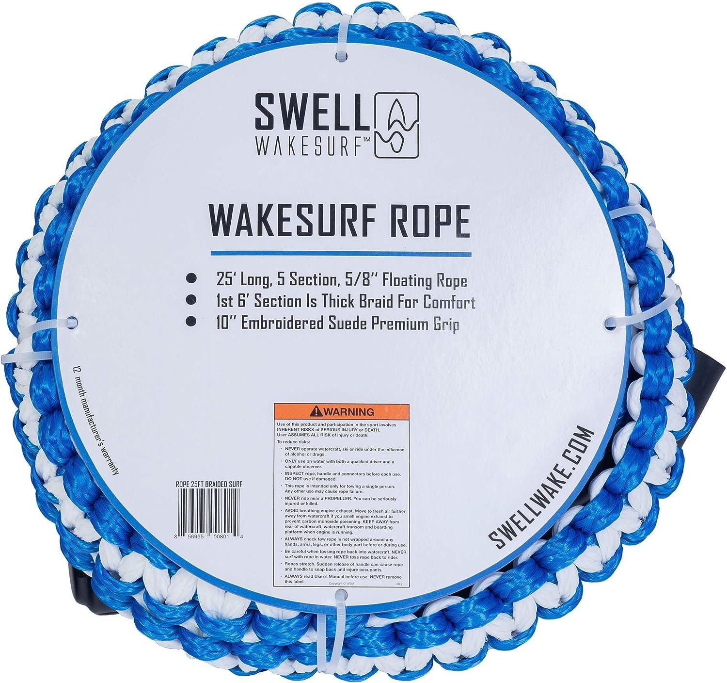 Swell Wakesurf Rope - Premium Braided Design for Beginner Wakesurfers ...