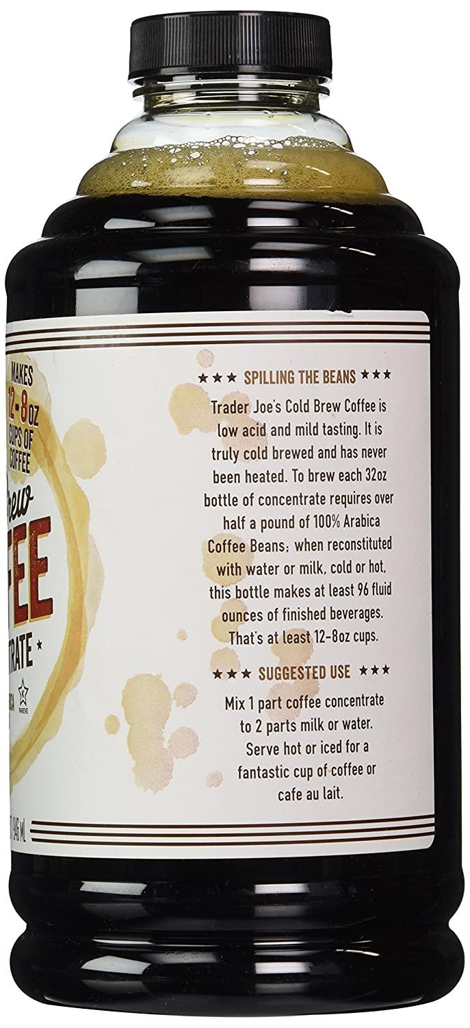 Trader Joe's Cold Brew Coffee Concentrate 100 Arabica Beans 32 fl oz