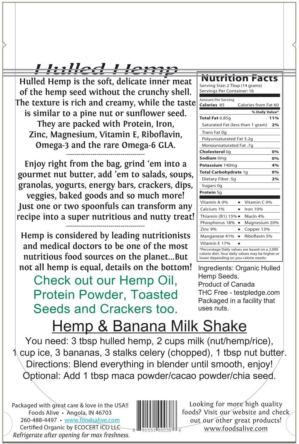 Hemp Seed Nutrition Facts 1 Cup Besto Blog