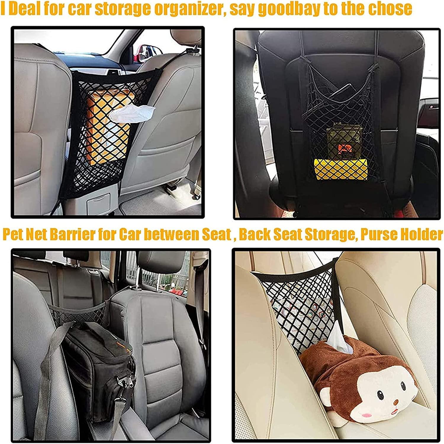Car Organizer Bag Between Front Seats, Car Mesh Organizer, Holder For Purse  Handbag Tissue, Barrier Of Dog Kid