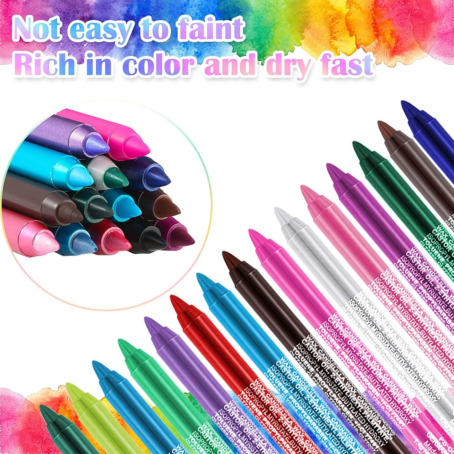 25 Color Eyeliner Pencil Set, Colorful Pearl Eyeliner Kit Metallic Eye Shadow Pen Glitter