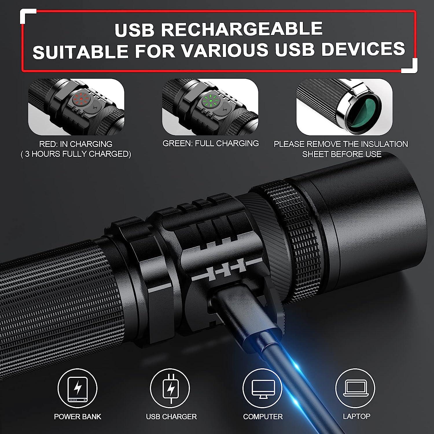 Battery Powered/usb Dual Use Flashlight, Variable Focus Led
