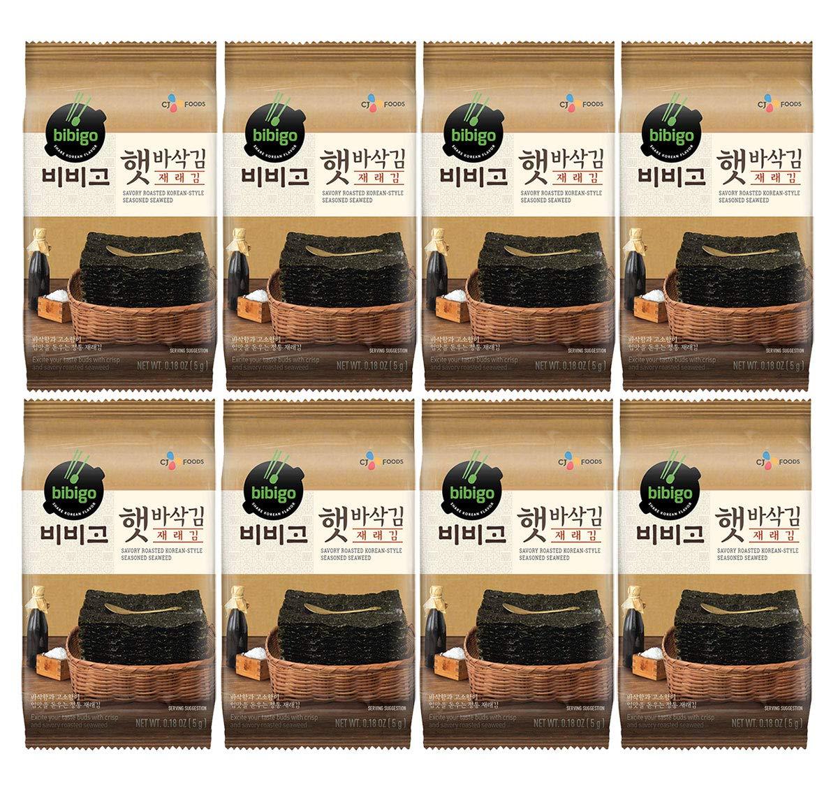 bibigo Roasted Seaweed Snack, KoreanStyle Savory Seasoned with Salt