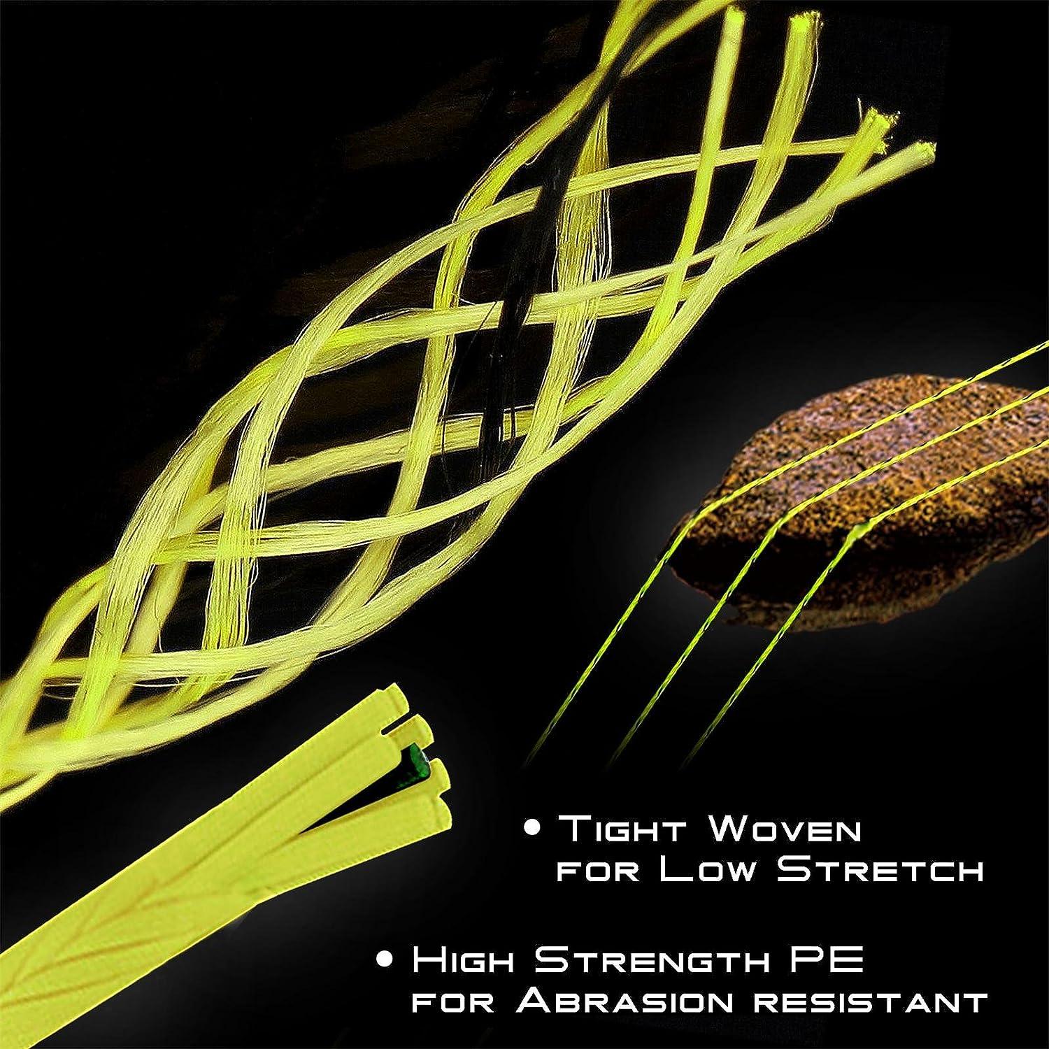 Maxcatch Braided Fly Line Backing for Fly Fishing 20/30lb(White, Yellow,  Orange, Black&White, Black&Yellow, Blue, Pink, Green, Purple) Black  20lb,100yards
