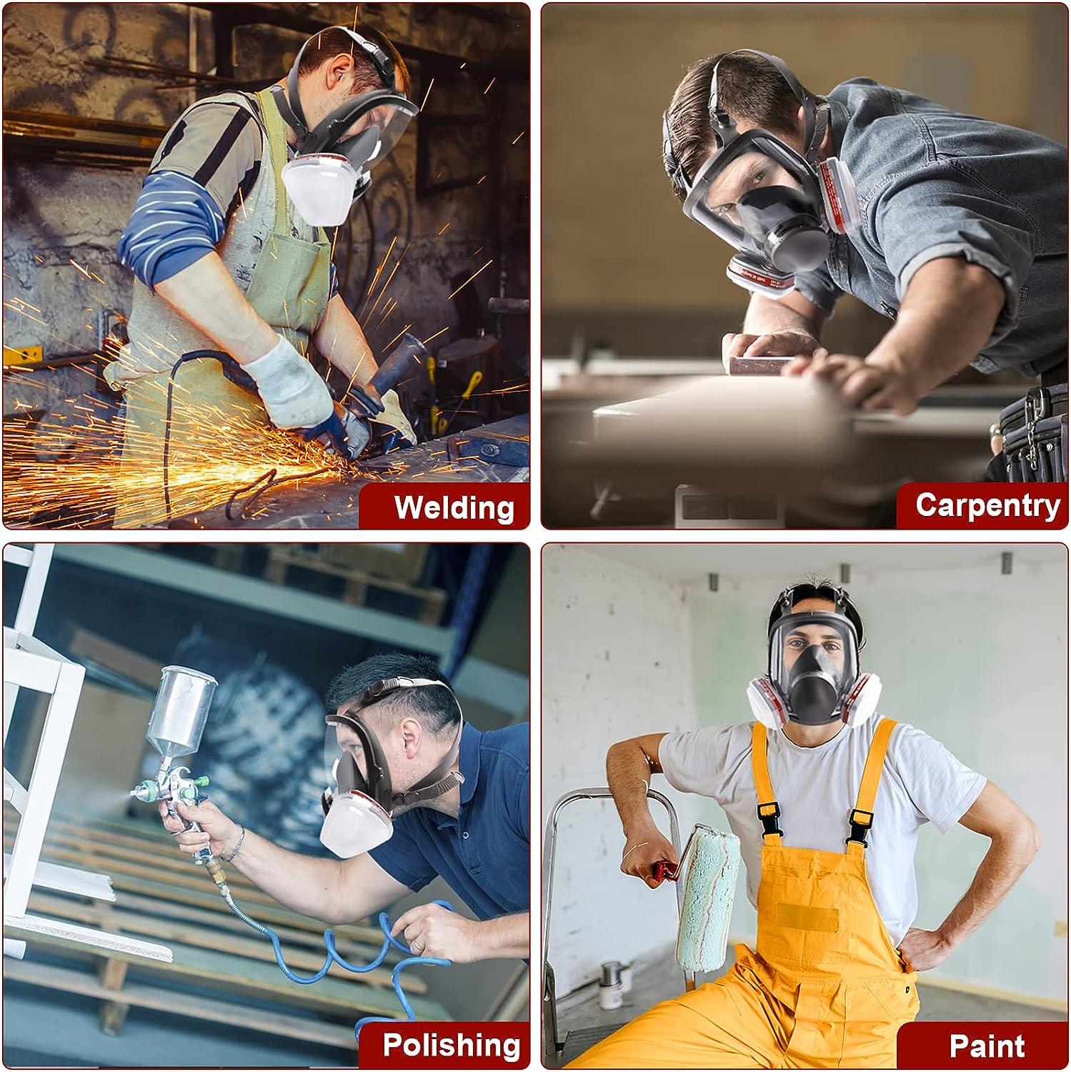 Full Face Reusable Respir tor Mask Organic Gas Dust Chemical