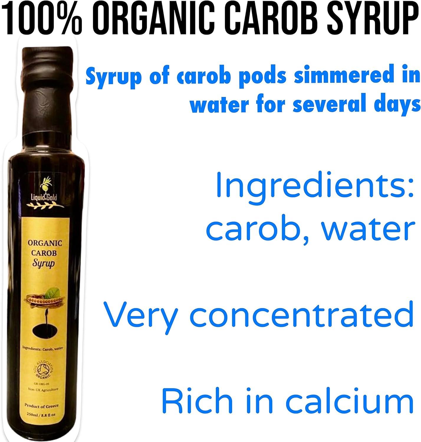 Liquid Gold 2 x 350 gr BOTTLES ORGANIC GREEK CAROB SYRUP FROM CRETE