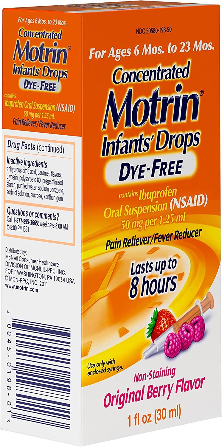 Infants' Motrin Concentrated Liquid Medicine Drops with Ibuprofen Berry