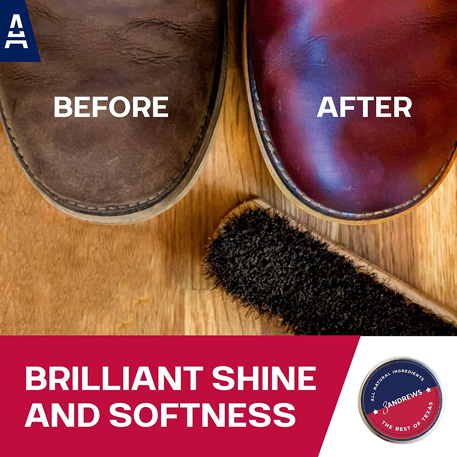 Andrews Boot Wax 7oz Natural Beeswax Polish for Leather Furniture