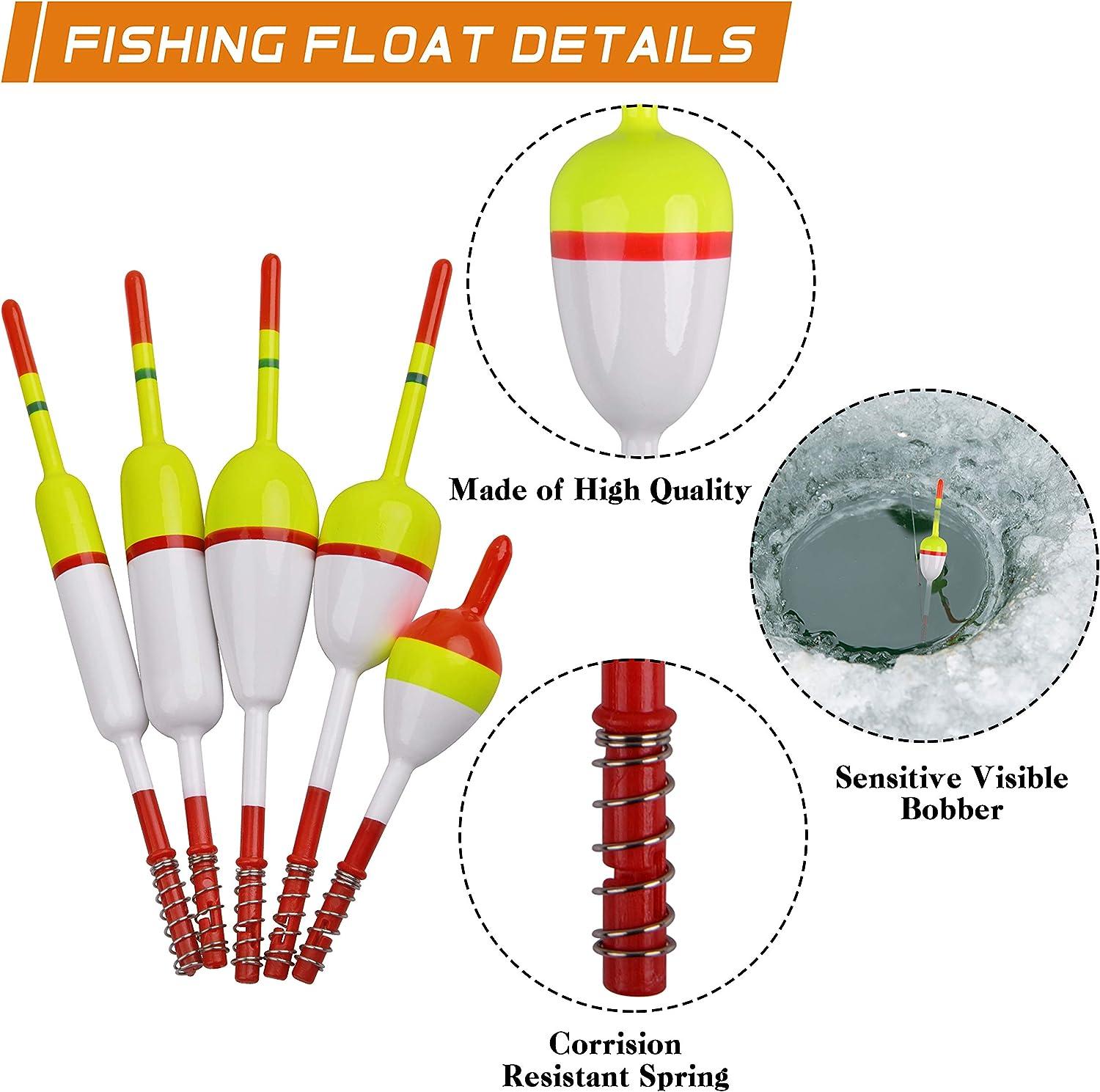 JOGFFDE 20PCS Fishing Floats and Bobbers Slip Bobbers for Fishing Spring  Oval Stick Floats Slip Bobbers for Crappie Catfish Trout  1.57in*0.91in*5.63in-20pcs
