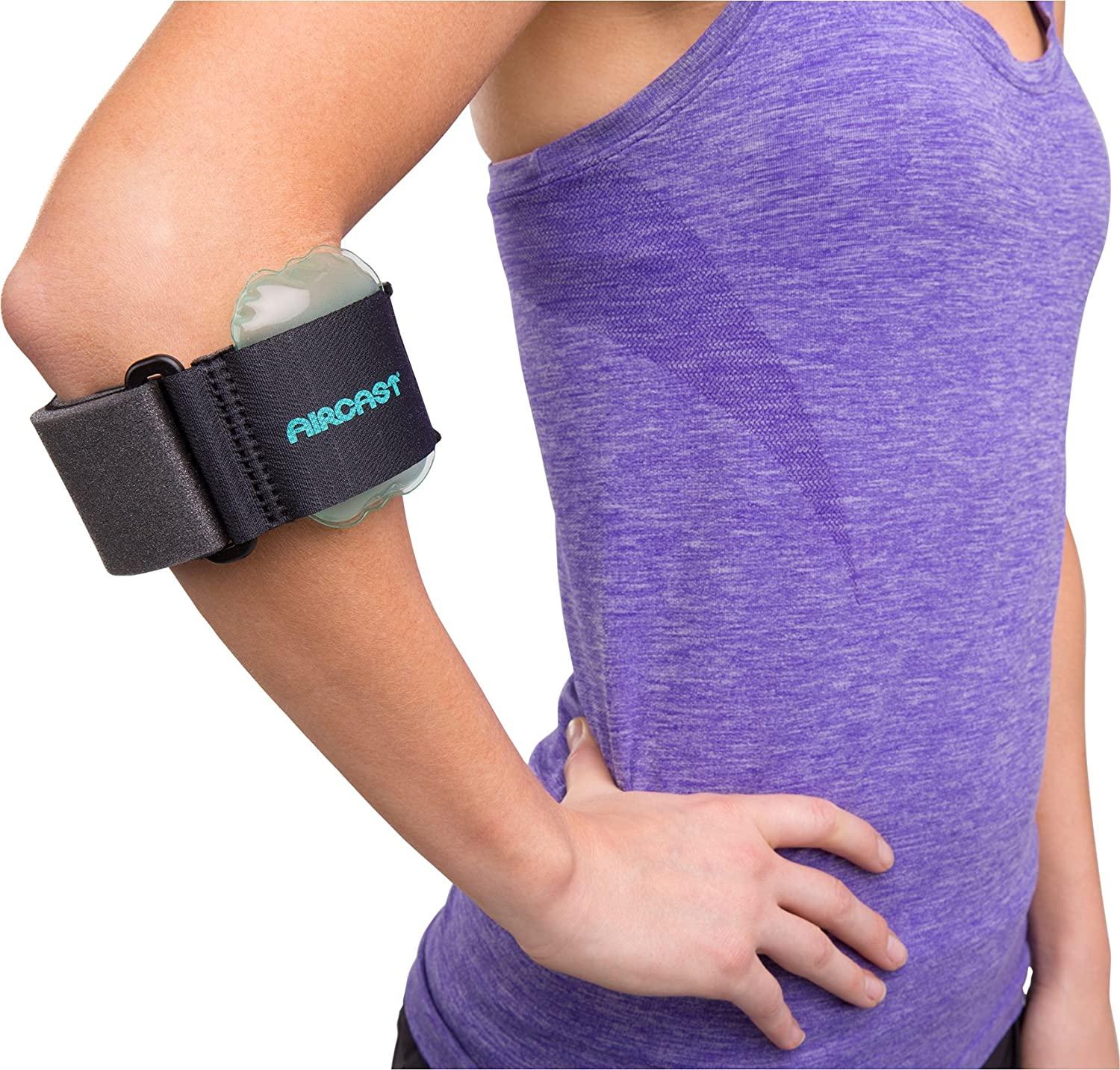 Aircast Pneumatic Armband Tennis/Golfers Elbow Support Strap, Black
