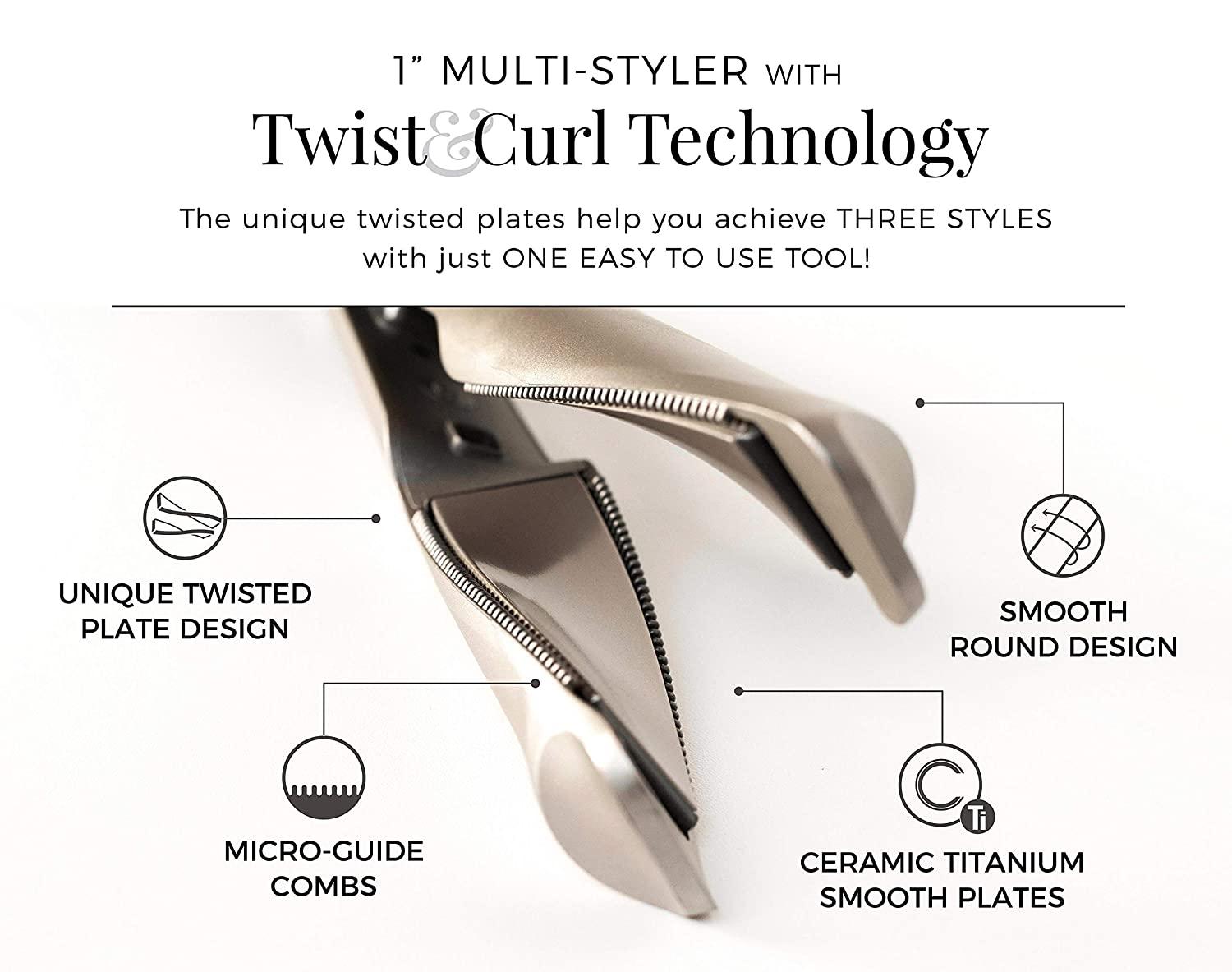 Remington Pro Multi-Styler with Twist & Curl Technology 1 Ceramic Multi  Functional Iron, Champagne