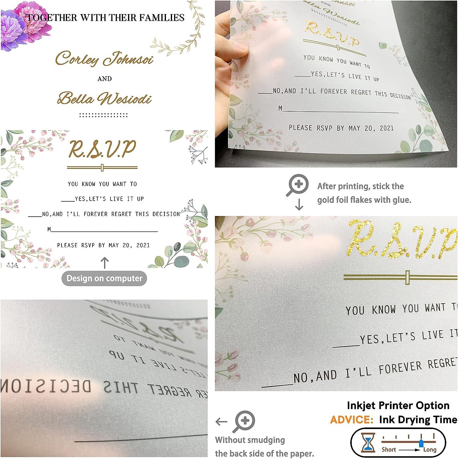 Translucent Vellum Paper Oplymio 50 Sheets 102GSM Printable Vellum