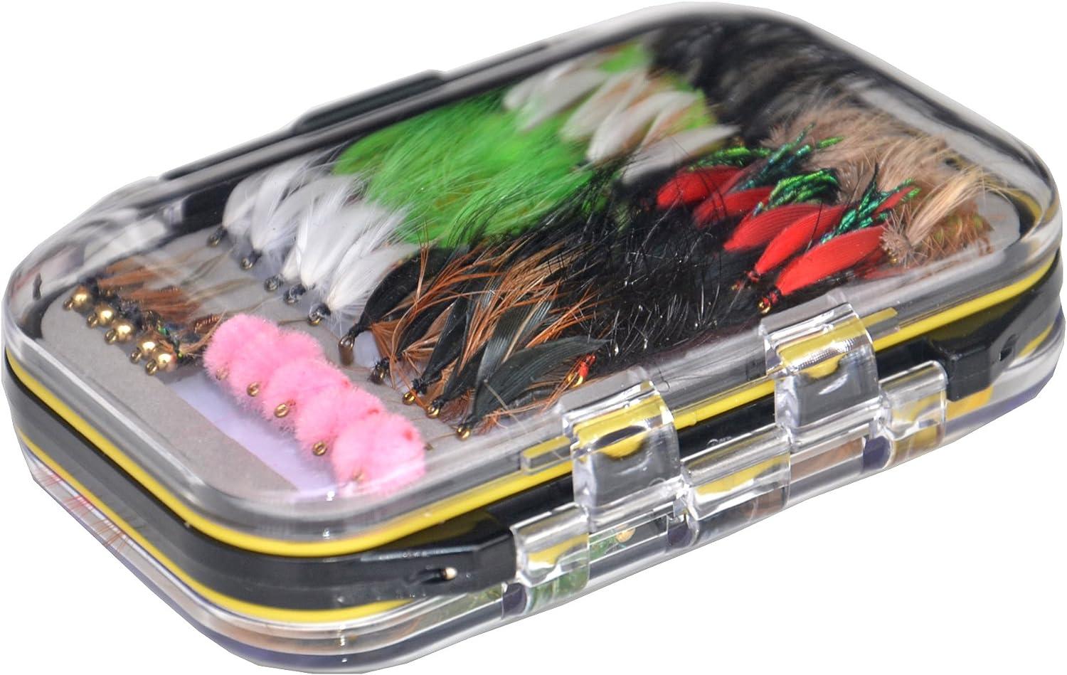 Outdoor Planet Waterproof Fly Box with Dry/Wet/Nymph/Streamer Trout Fly  Fishing Flies Lure 100Pieces flies + Pocket Fly box
