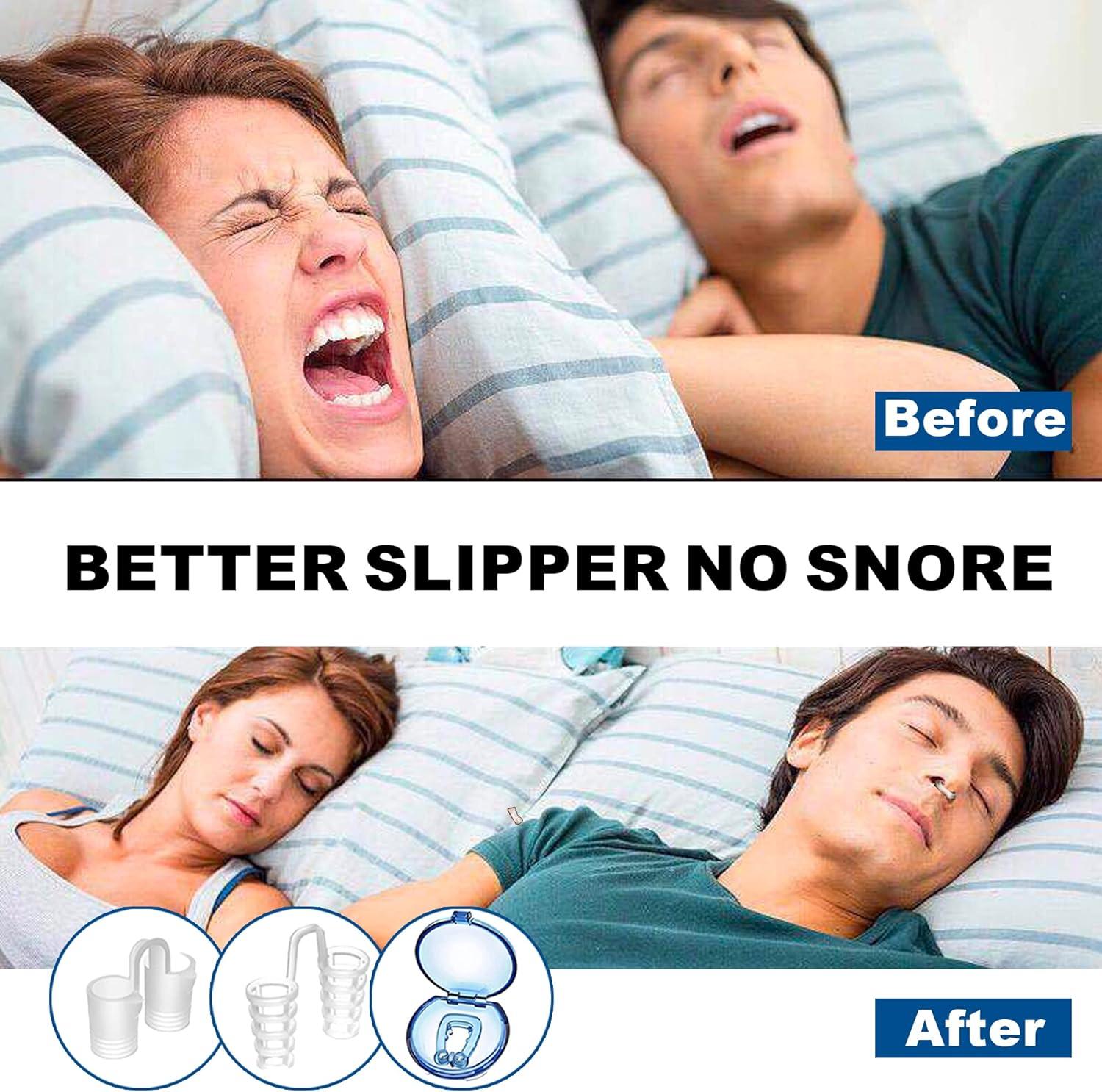 Geasea 12 Pcs Silicone Anti Snoring Devices Snoring Solution Contains 4
