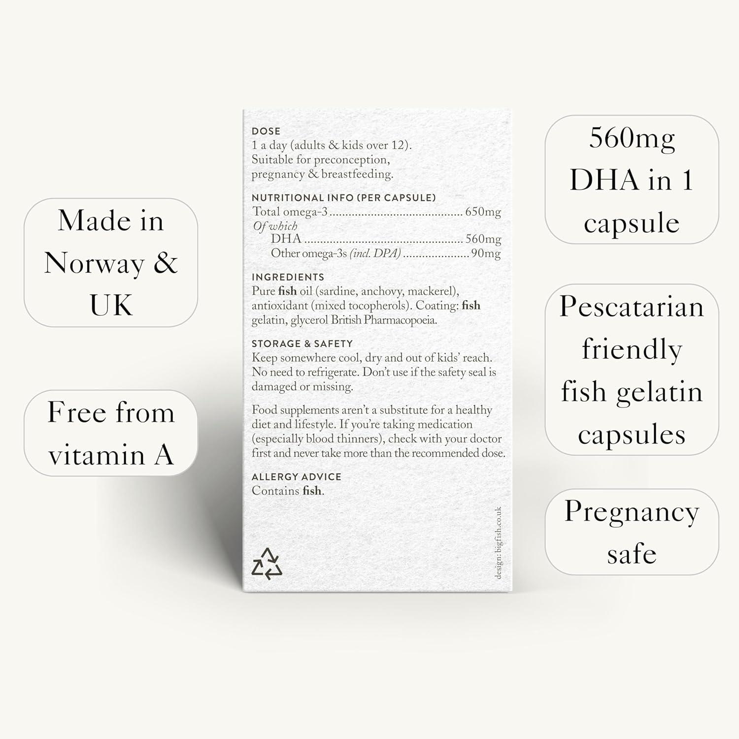 Bare Biology Mums & Bumps Pure Omega 3 Fish Oil Capsules for Pregnant