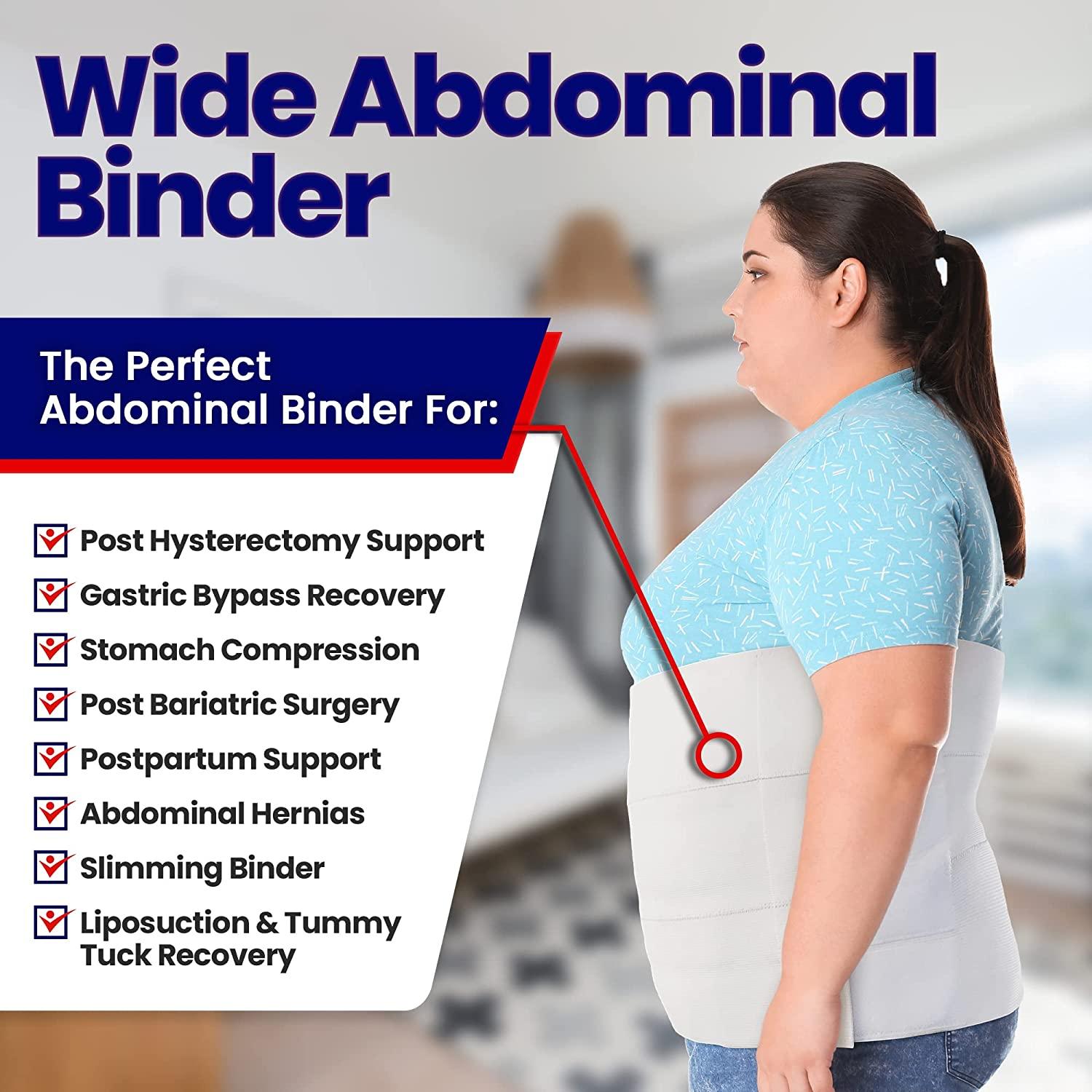 Abdominal Binder Plus Size Belly Binder Postpartum Tummy Tuck Belt Gives  Slimming Bariatric Band Stomach Compression Wrap to Help Hernia or Post  Surgery, C Section Pregnancy Women Men XXL 47 to 70