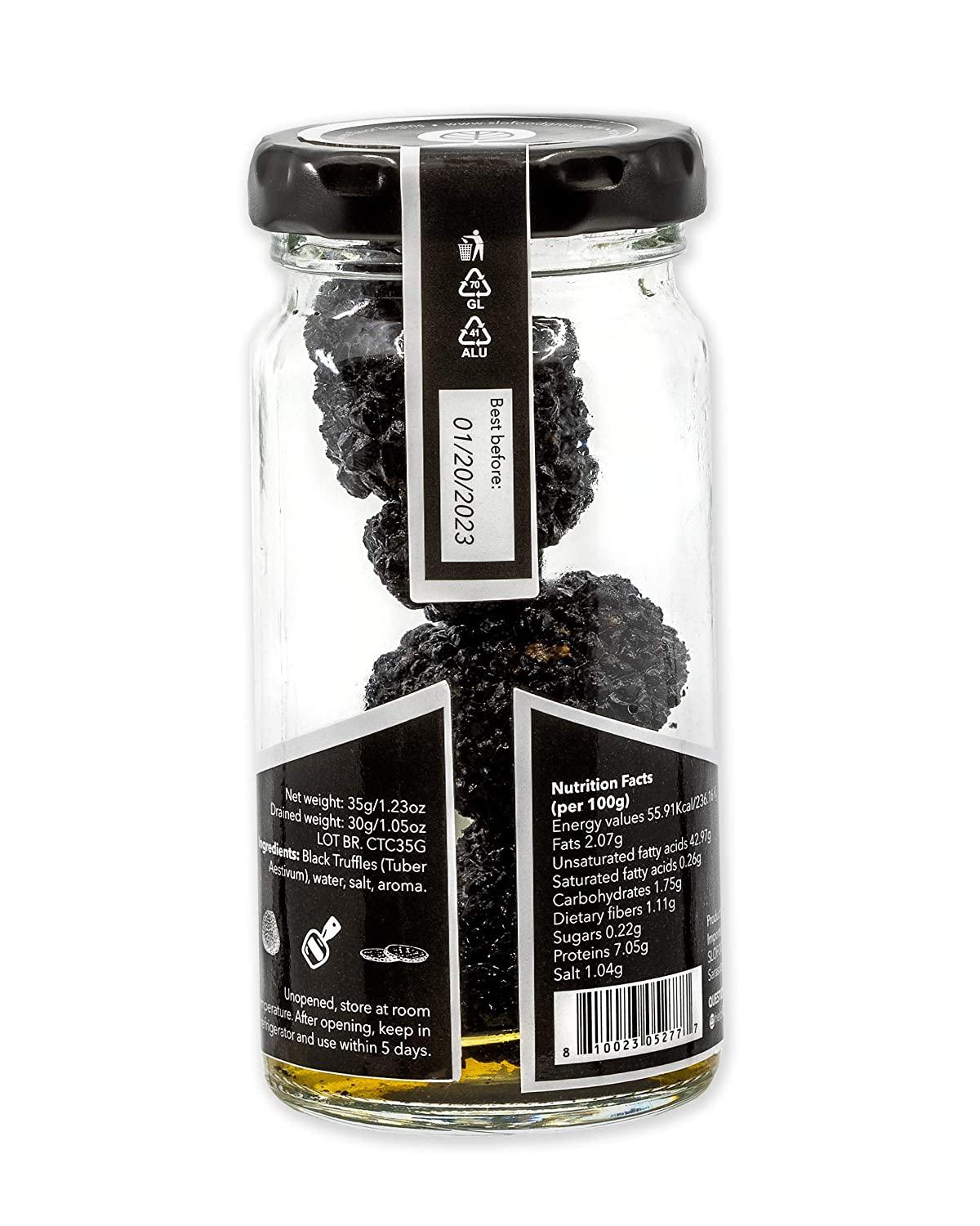 Slofoodgroup Black Truffles, Preserved Whole Black Truffles (Tuber