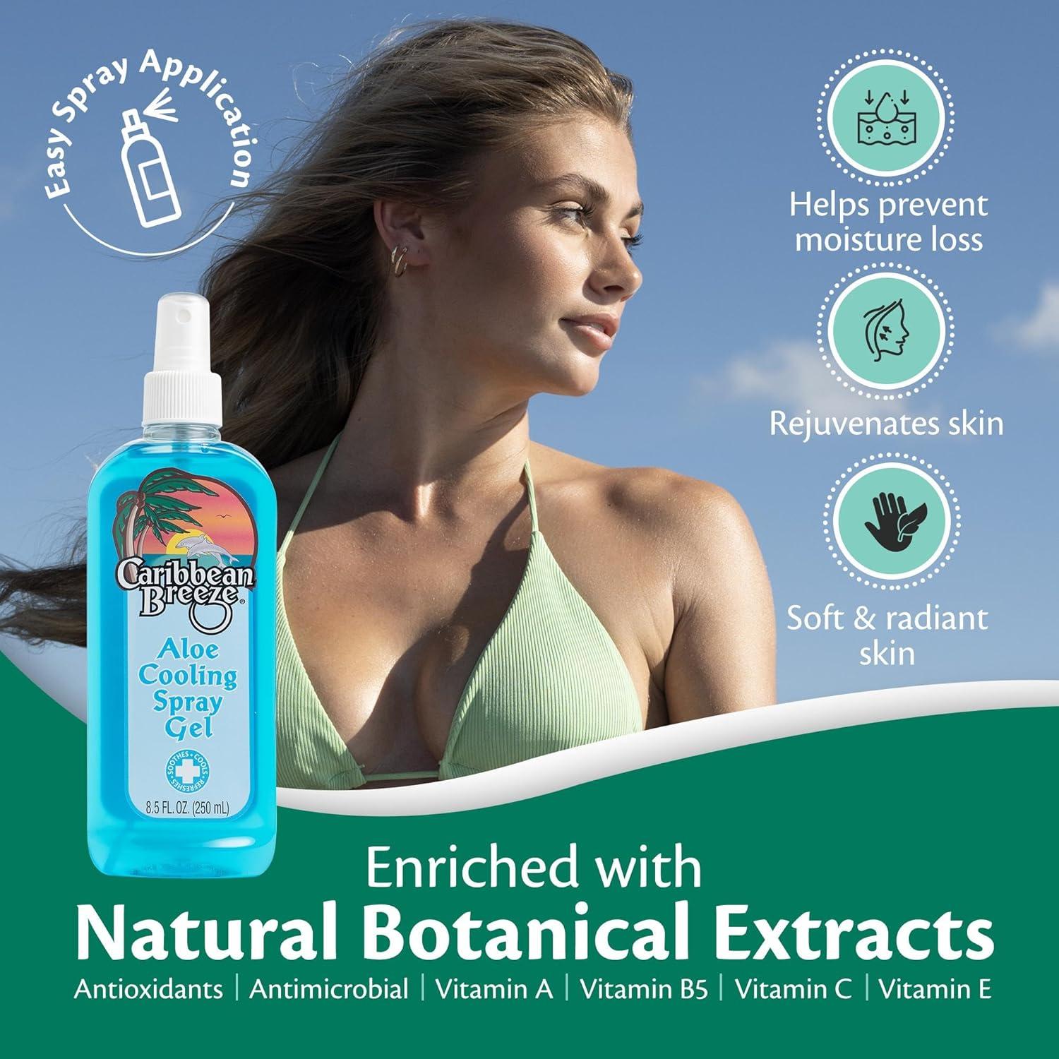 Caribbean Breeze Aloe Cooling Spray Gel | Sunburn Relief with Mango Lime &  Tea Tree | Vitamin-Enriched 8.5 oz | Buy Now with Express International  Delivery | GoSupps.com