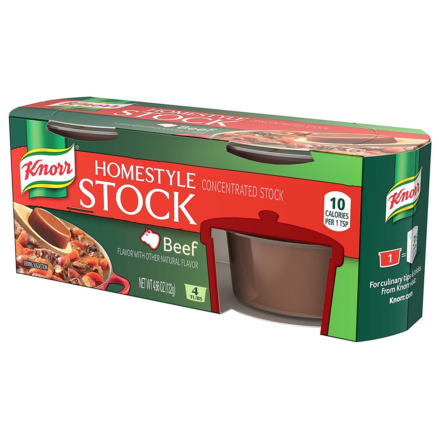 Knorr Homestyle Stock Beef Concentrated Broth 4.66 oz 4 ct Rich and Flavorful