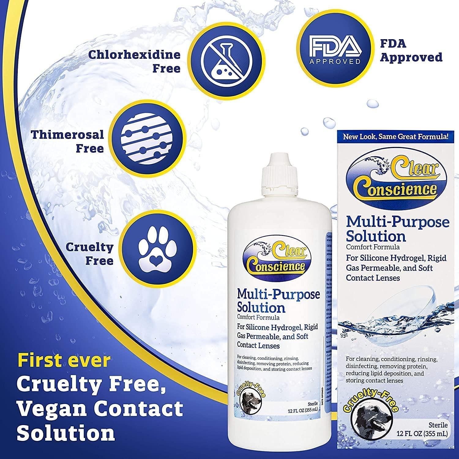 Clear Conscience Contact Lens Solution 12oz MultiPurpose Soft and