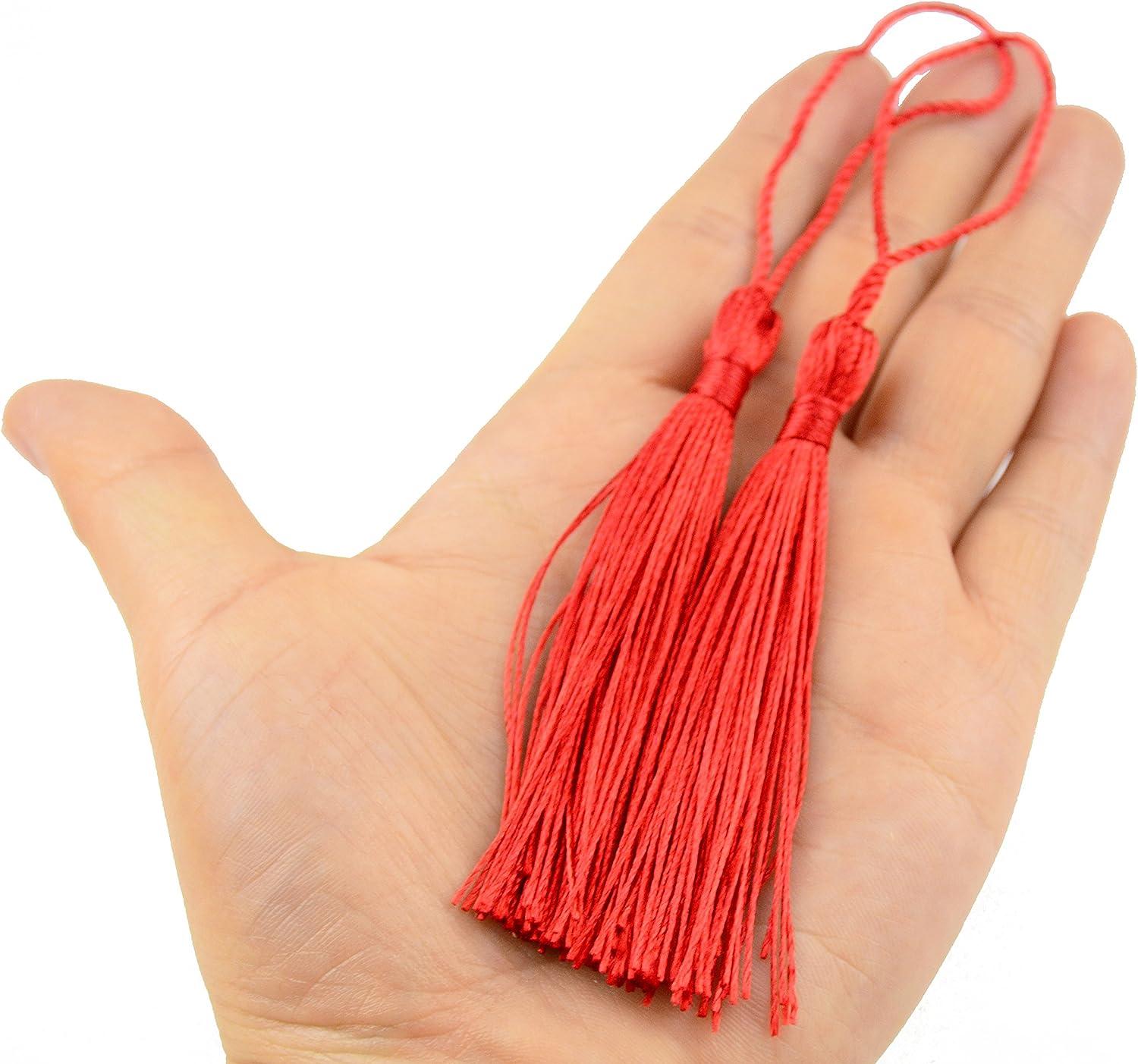 2Pcs Silky Floss Bookmark Tassels with Cord Loop for Jewelry Making  Souvenir Bookmarks DIY Craft Accessories