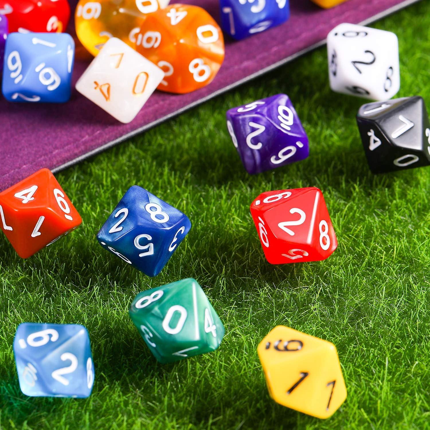 Multi-color 10pcs 10 Sided Dice D10 Playing RPG Party Game Polyhedral