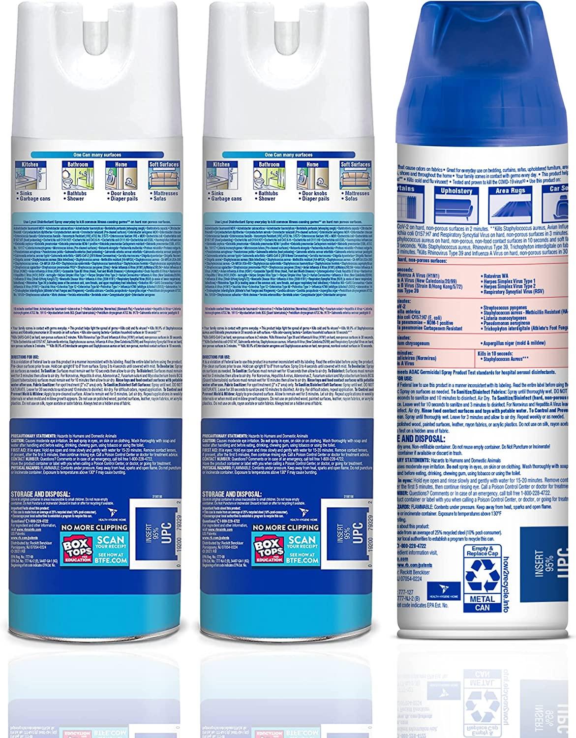 Lysol Disinfectant Spray + Fabric Disinfectant, Sanitizing and