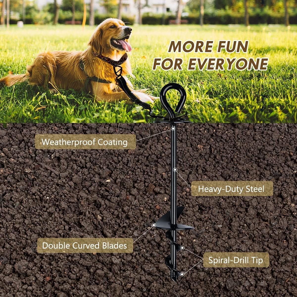 Dog Camping Accessories 360 Swivel And Stake - Heavy Dog Yard Stake Rust  Proof Dog Tether Holds 1000Lbs Of Pull Force - 30ft Dog Runner Cable For  Yard Camping Outdoor Dog Dog