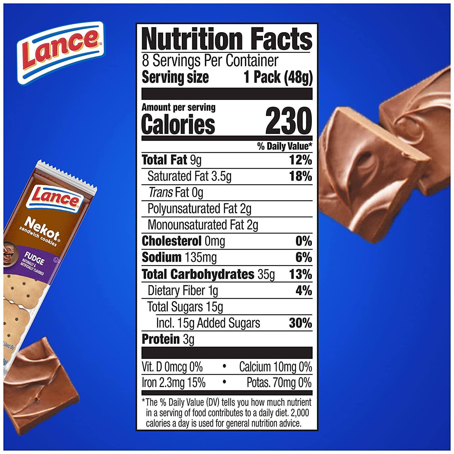 Lance Nekot Fudge Sandwich Cookies 8 Count Box